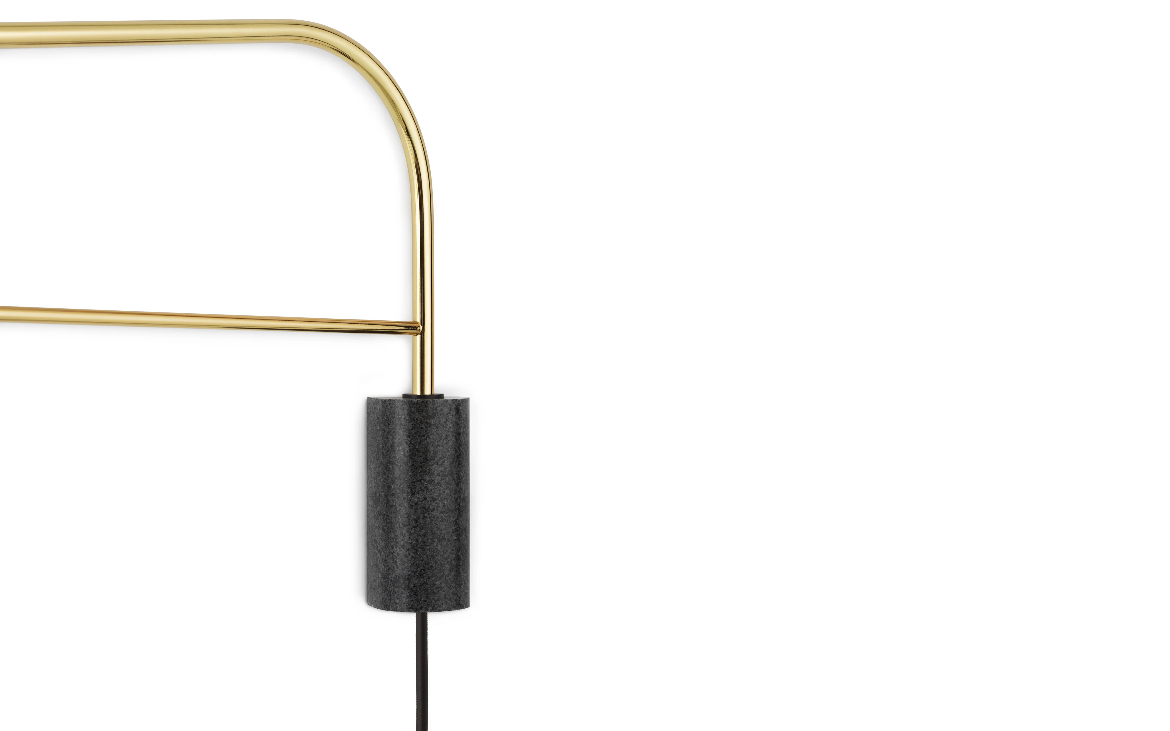Lampa ścienna z wysięgnikiem GRANT złoty z czarnym granitem - Image 3