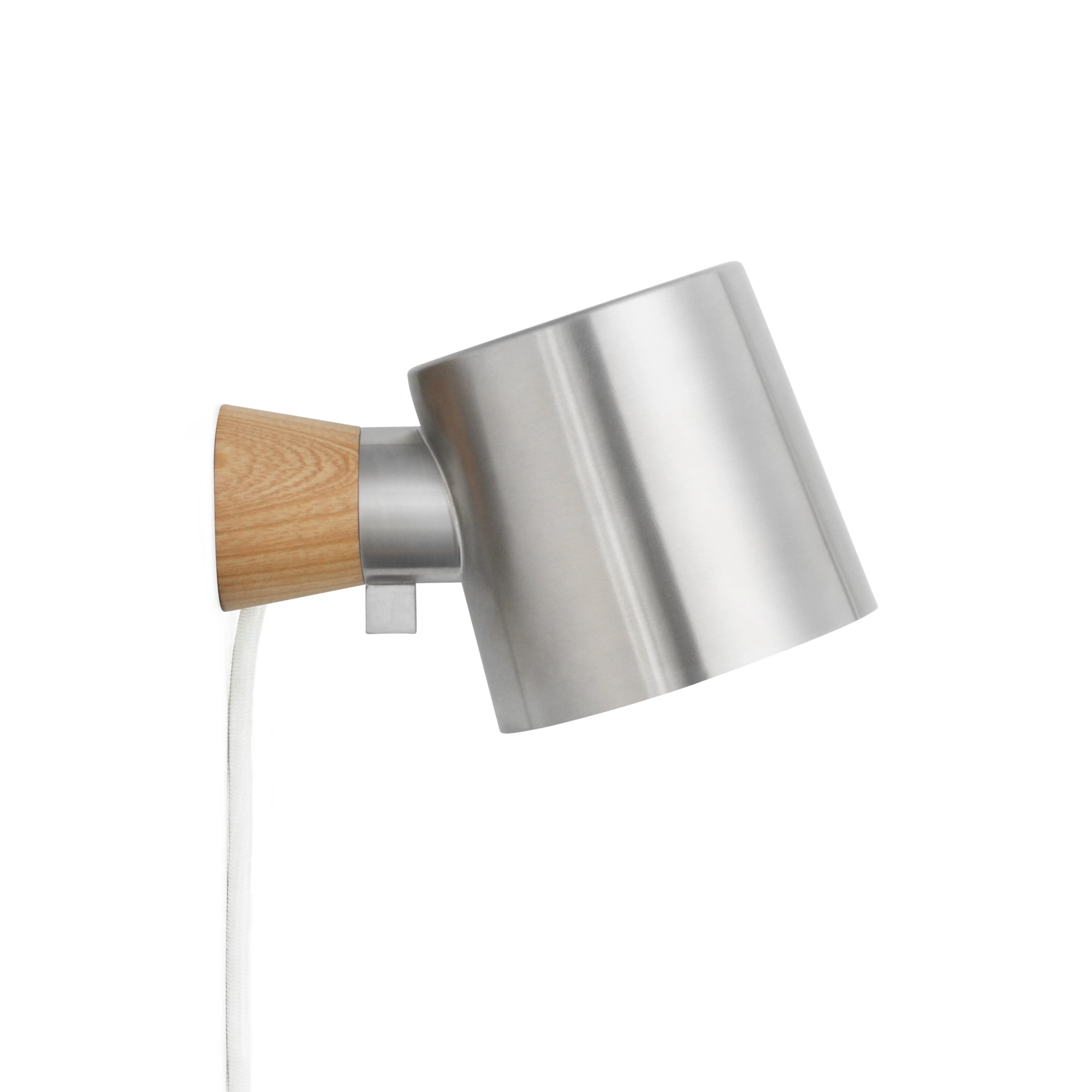 Lampa ścienna regulowana RISE stal nierdzewna z drewnem