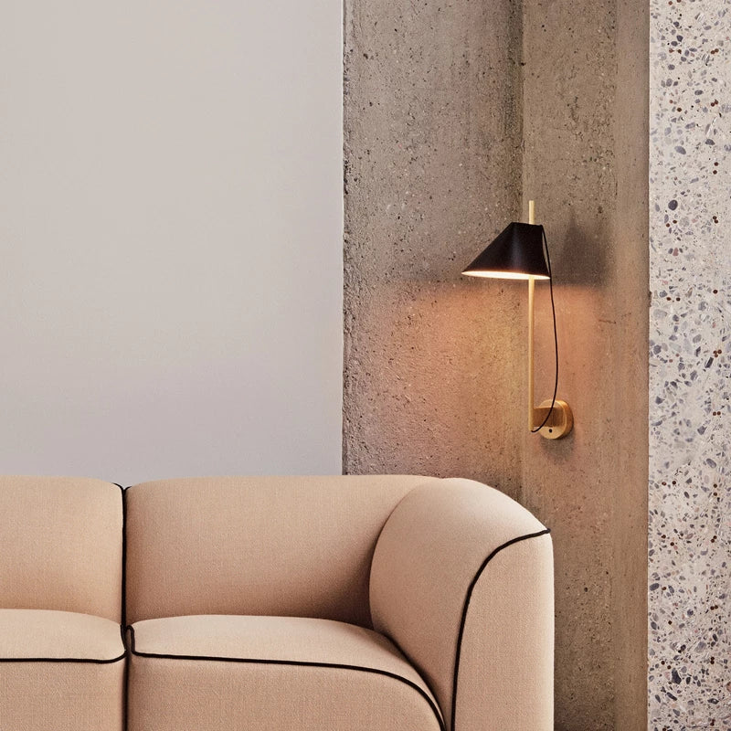 Lampa ścienna YUH czarny z mosiężną podstawą - Image 6