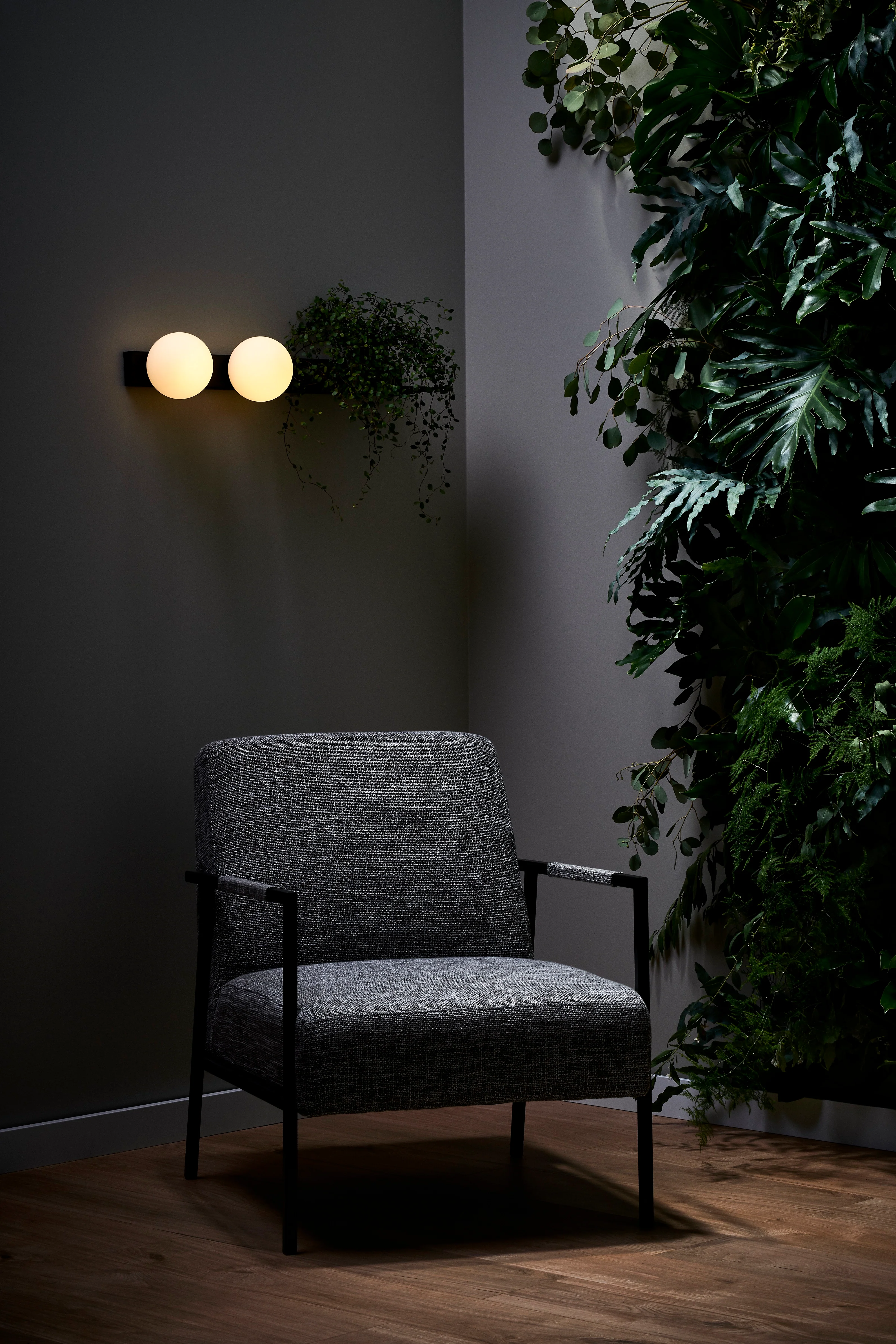 Lampa ścienna z półką dwupunktowa BOTANICA DECO czarny - Image 5