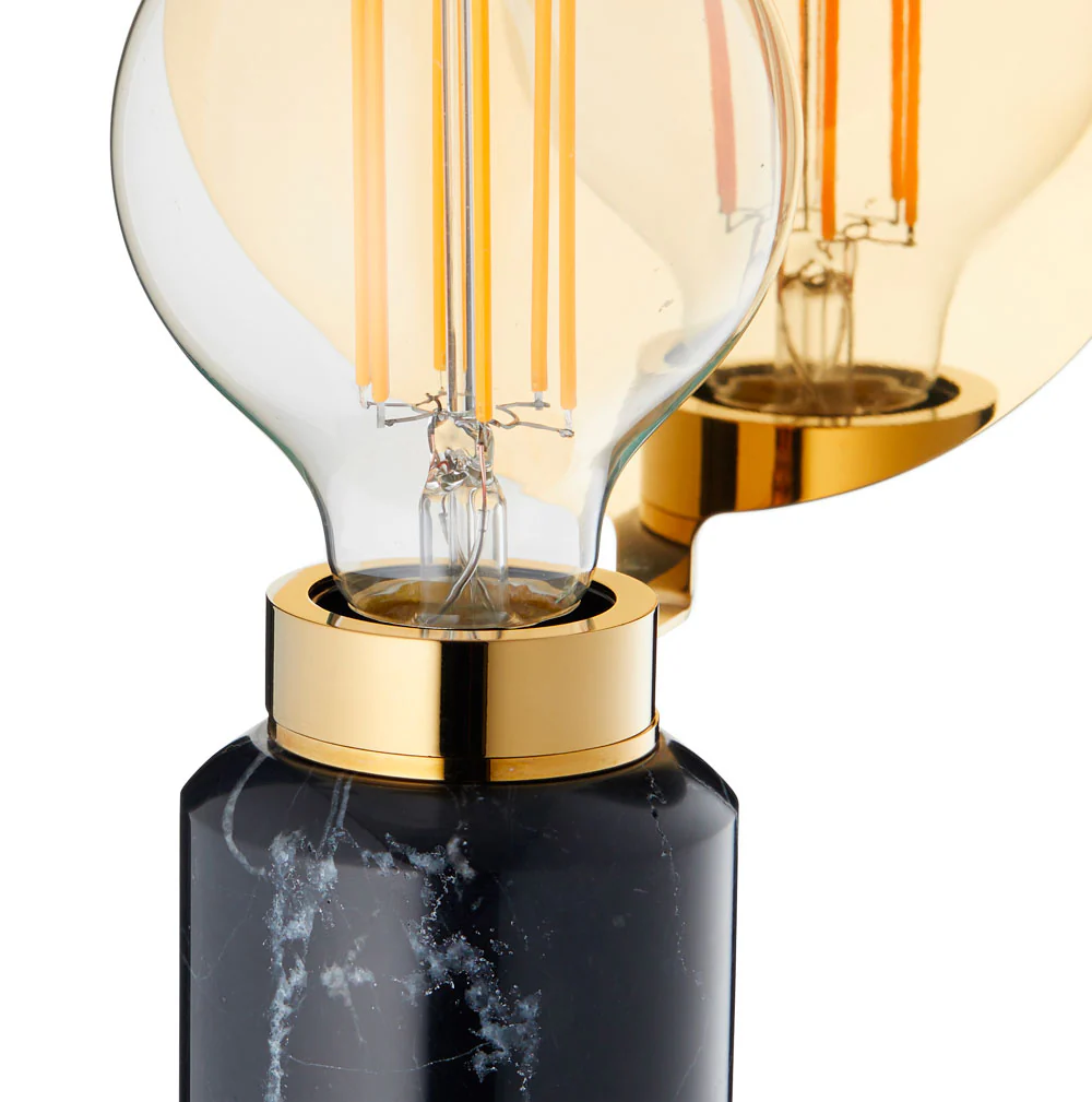 Lampa stołowa BLINDSPOT czarny marmur z mosiężnym wykończeniem - Image 5
