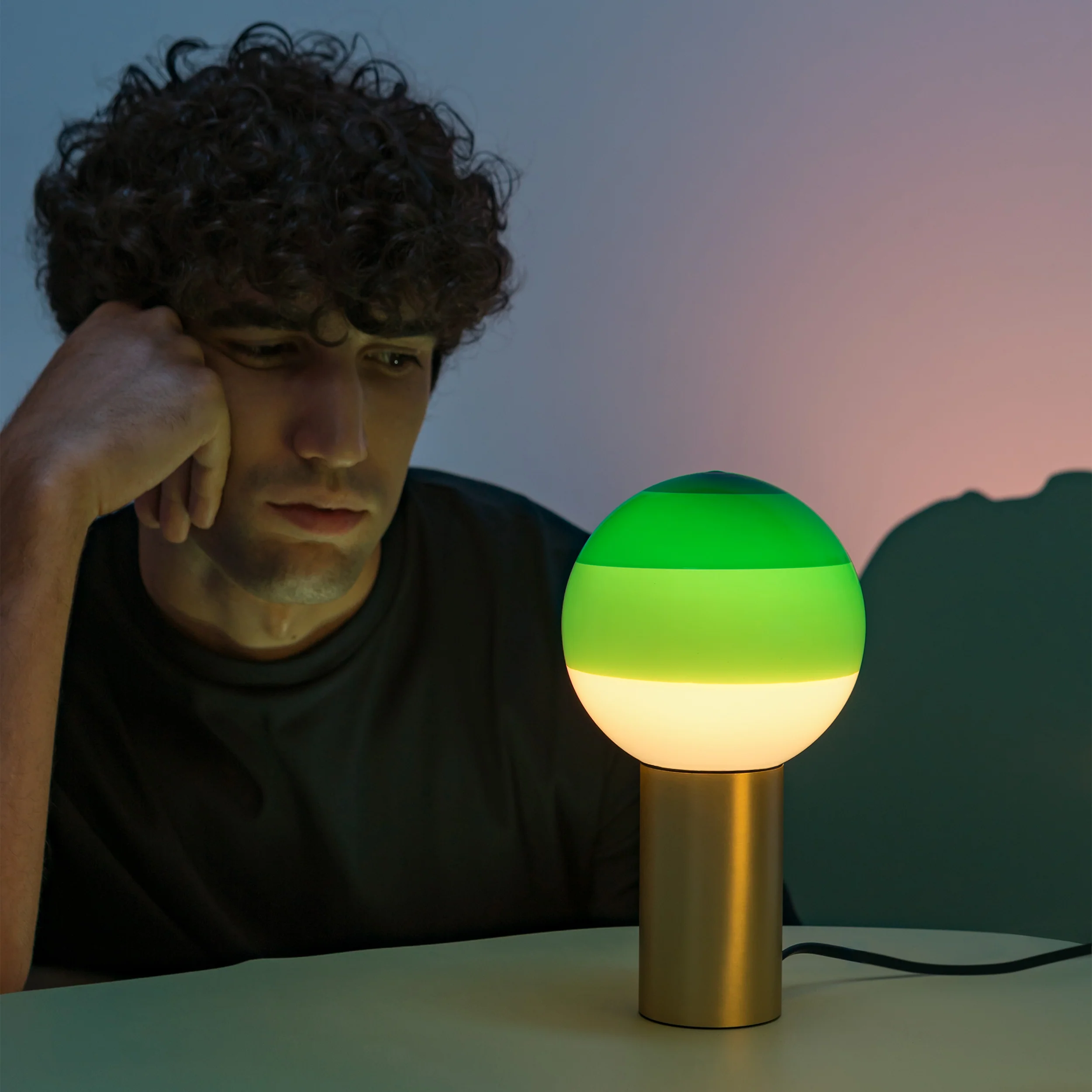 Lampa stołowa DIPPING zielony ze złotą podstawą - Image 5