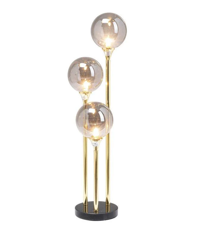 Lampa stołowa AL CAPONE złoty z przydymionym szkłem