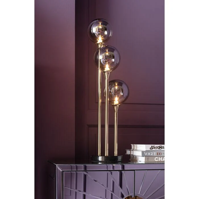 Lampa stołowa AL CAPONE złoty z przydymionym szkłem - Image 2