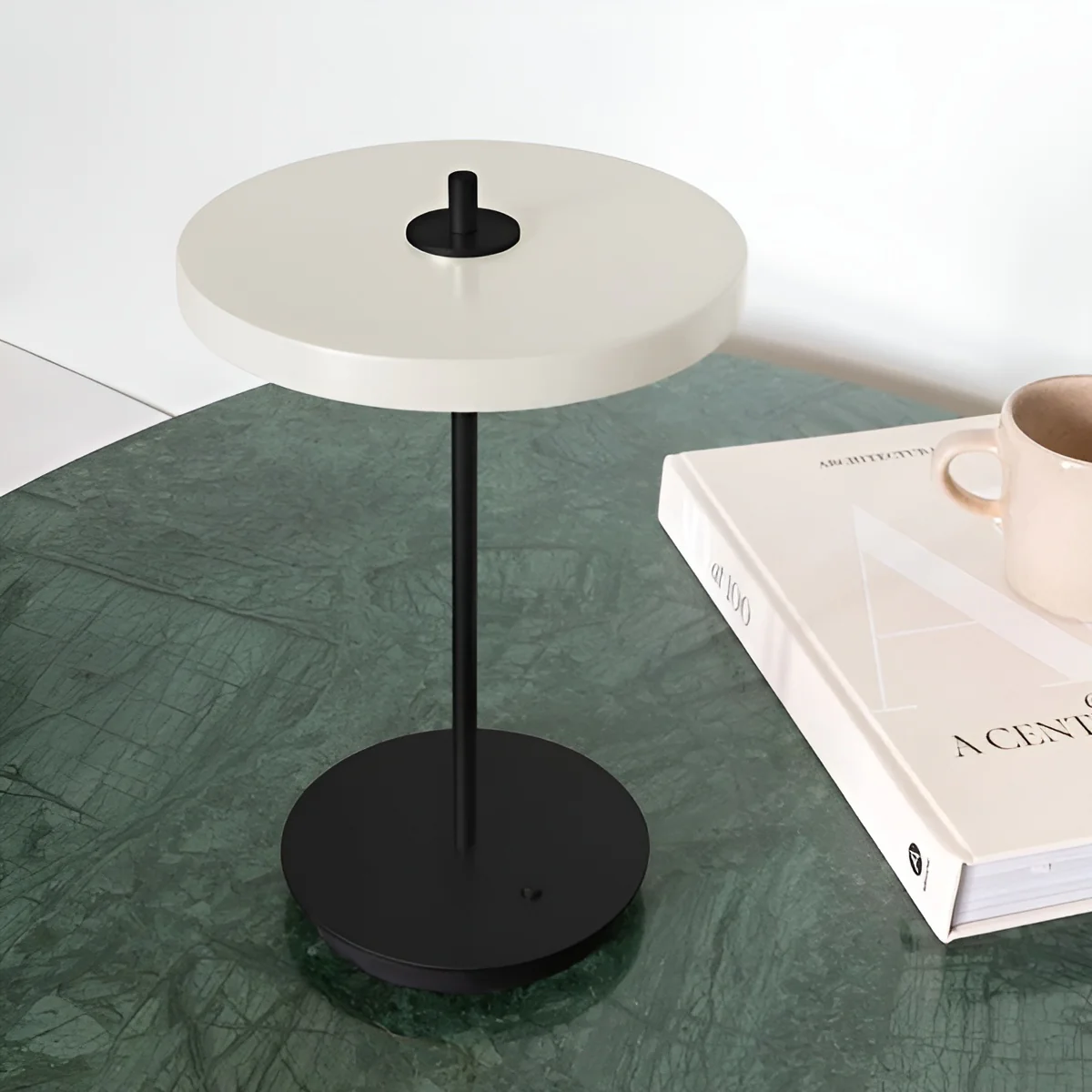Lampa stołowa ASTERIA biały z czarną podstawą - Image 3