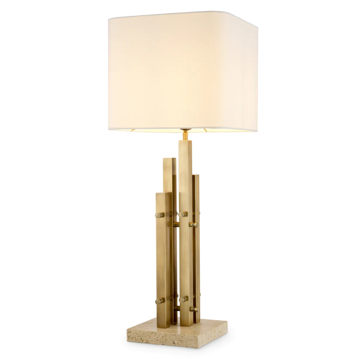Lampa stołowa DESTINO stal z trawertynową podstawą - Image 3
