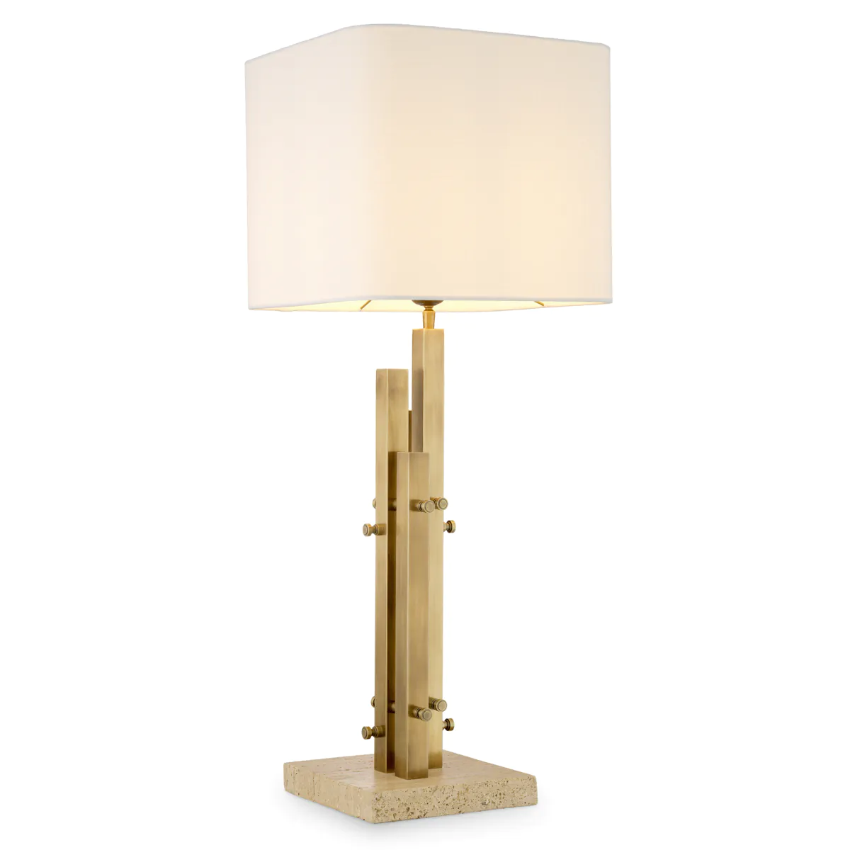 Lampa stołowa DESTINO stal z trawertynową podstawą - Image 5