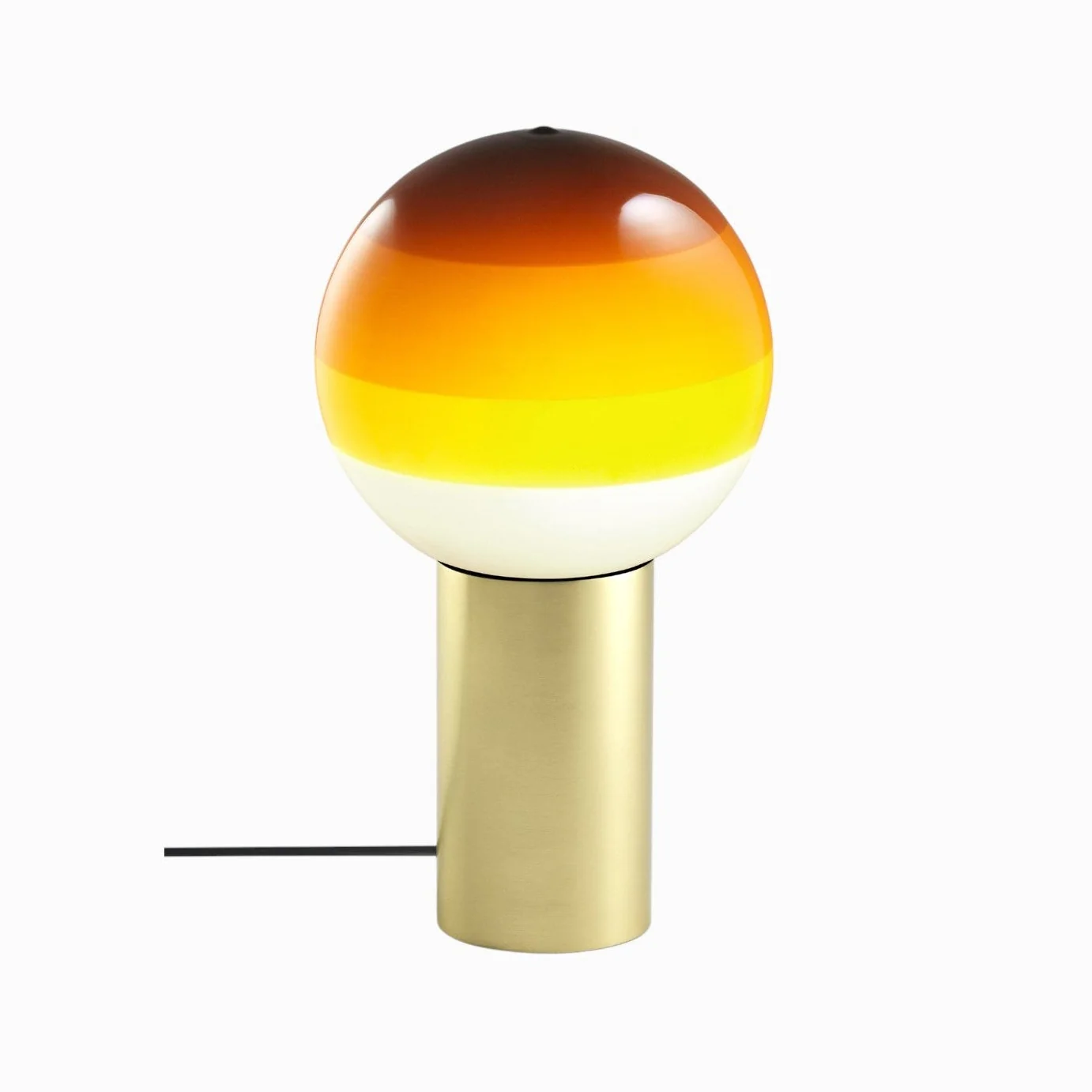 Lampa stołowa DIPPING bursztynowy ze złotą podstawą