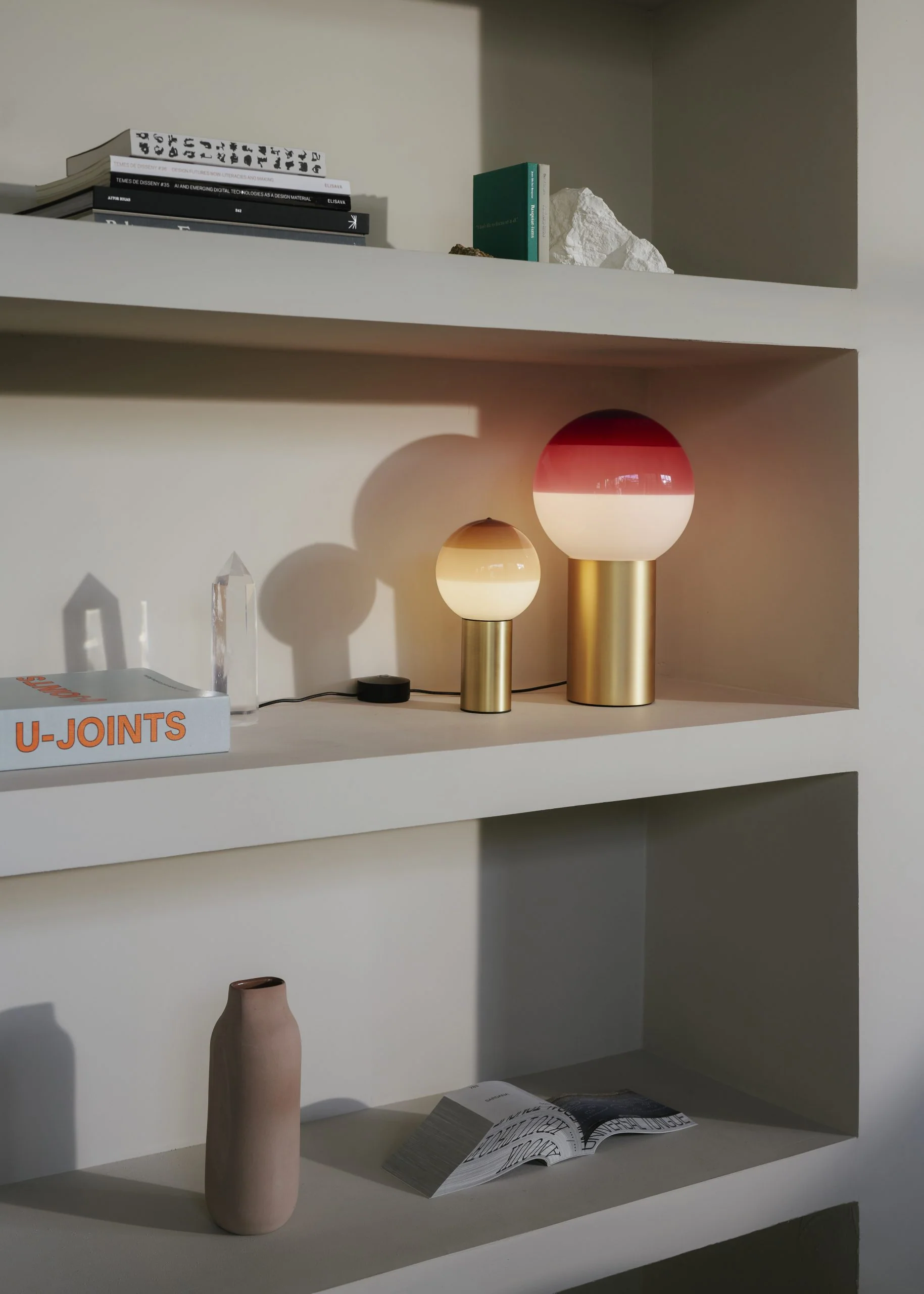 Lampa stołowa DIPPING kremowy ze złotą podstawą - Image 6