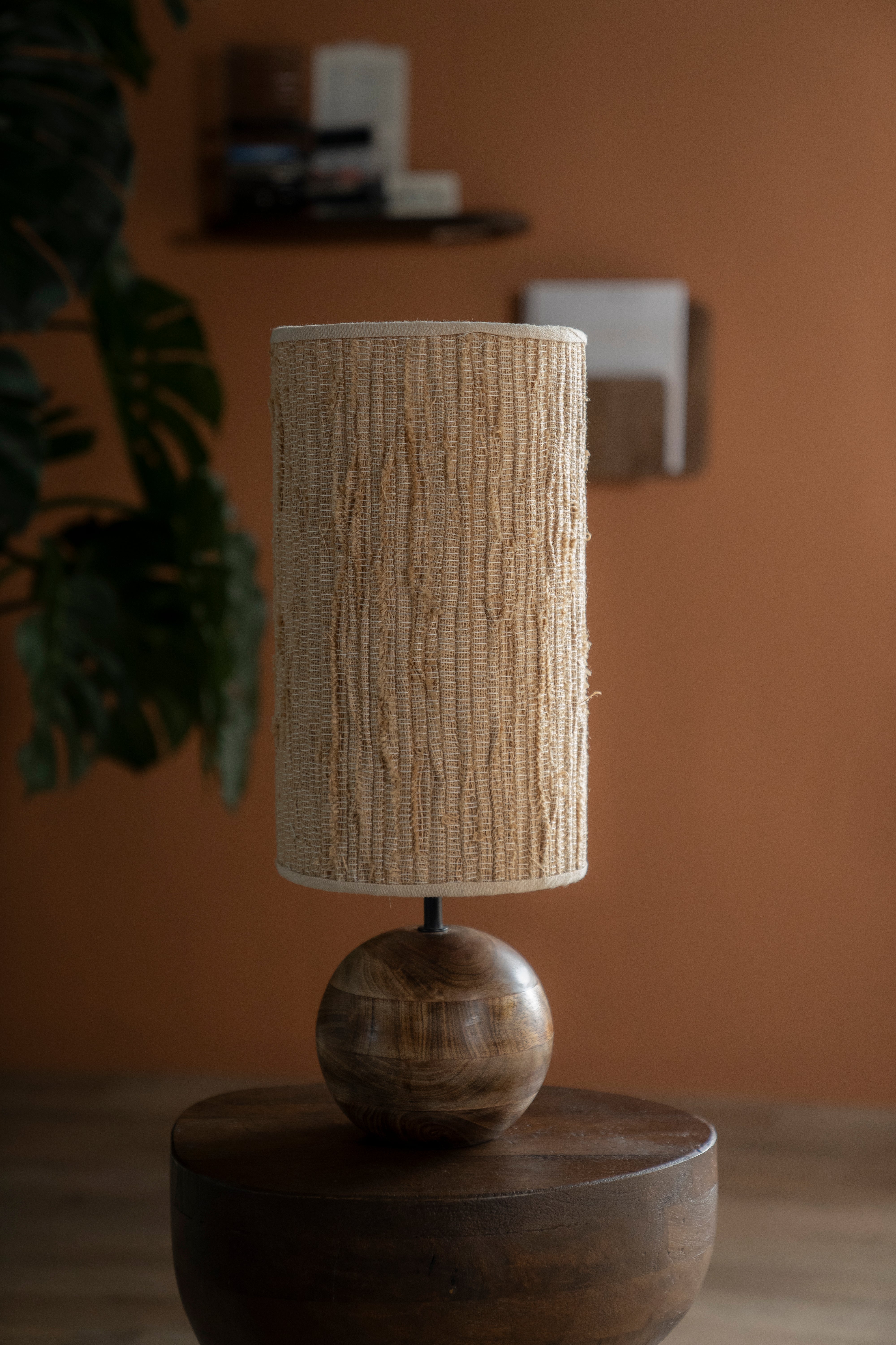 Lampa stołowa GADJA juta z drewnianą podstawą - Image 3