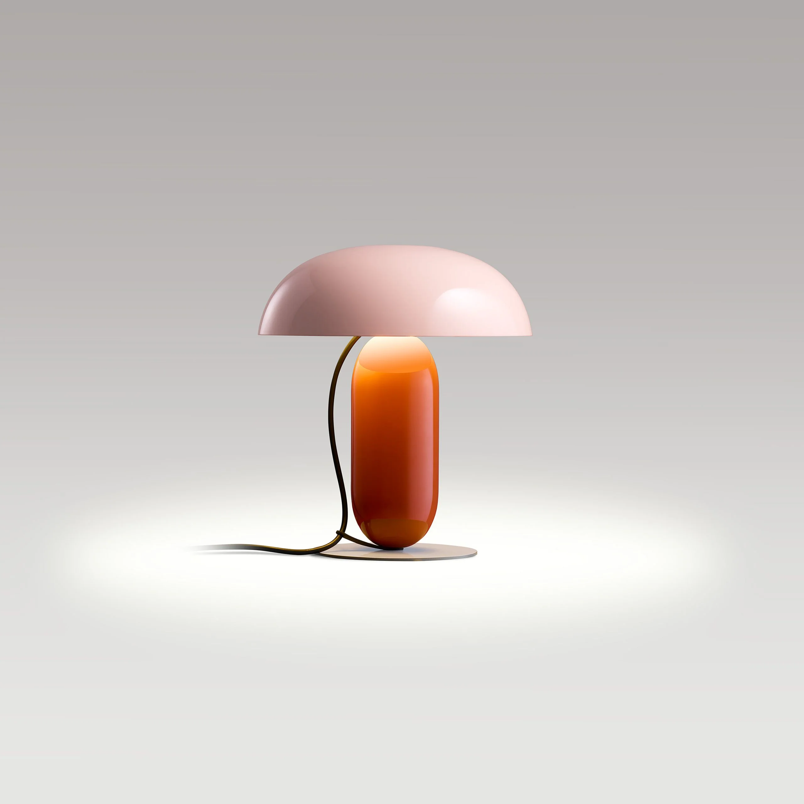 Lampa stołowa GAMBOSA różowy z pomarańczową podstawą - Image 3
