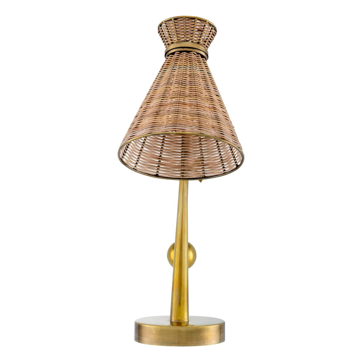 Lampa stołowa KON TIKI rattan z antycznym złotym - Image 3