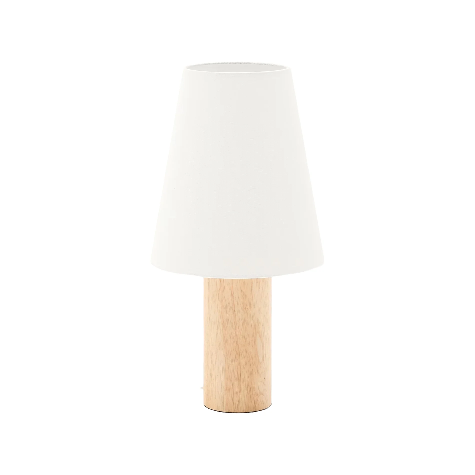Lampa stołowa MARGA drewno kauczukowe z białym kloszem