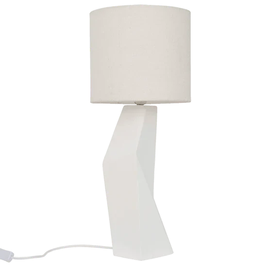 Lampa stołowa MiYUKI biała kamionka z bawełnianym abażurem - Image 4