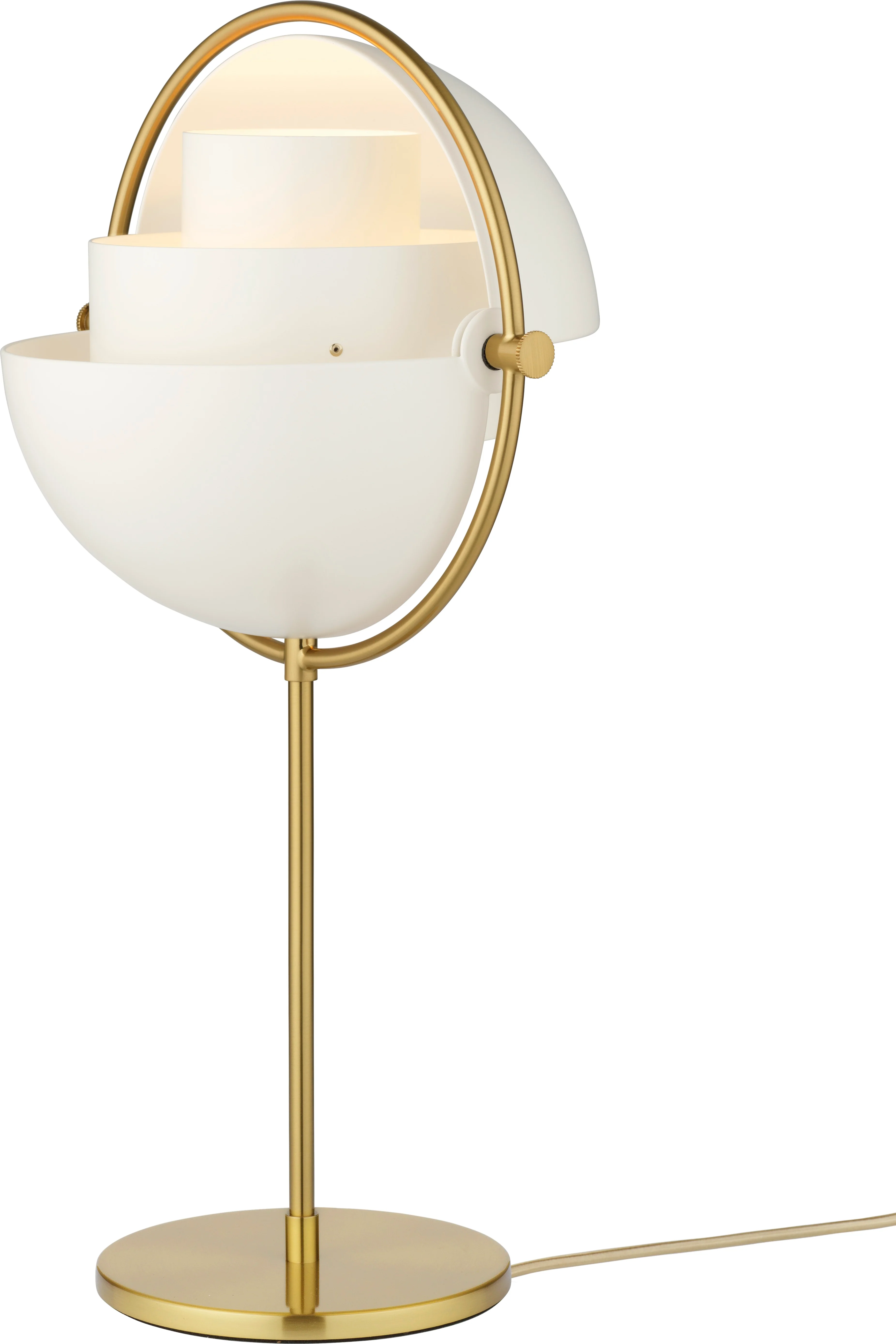 Lampa stołowa MULTI-LITE mosiężna podstawa z białym kloszem - Image 3