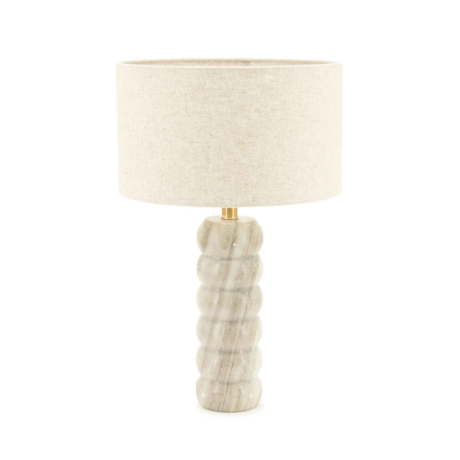 Lampa stołowa PATRON beżowy marmur z kremowym kloszem