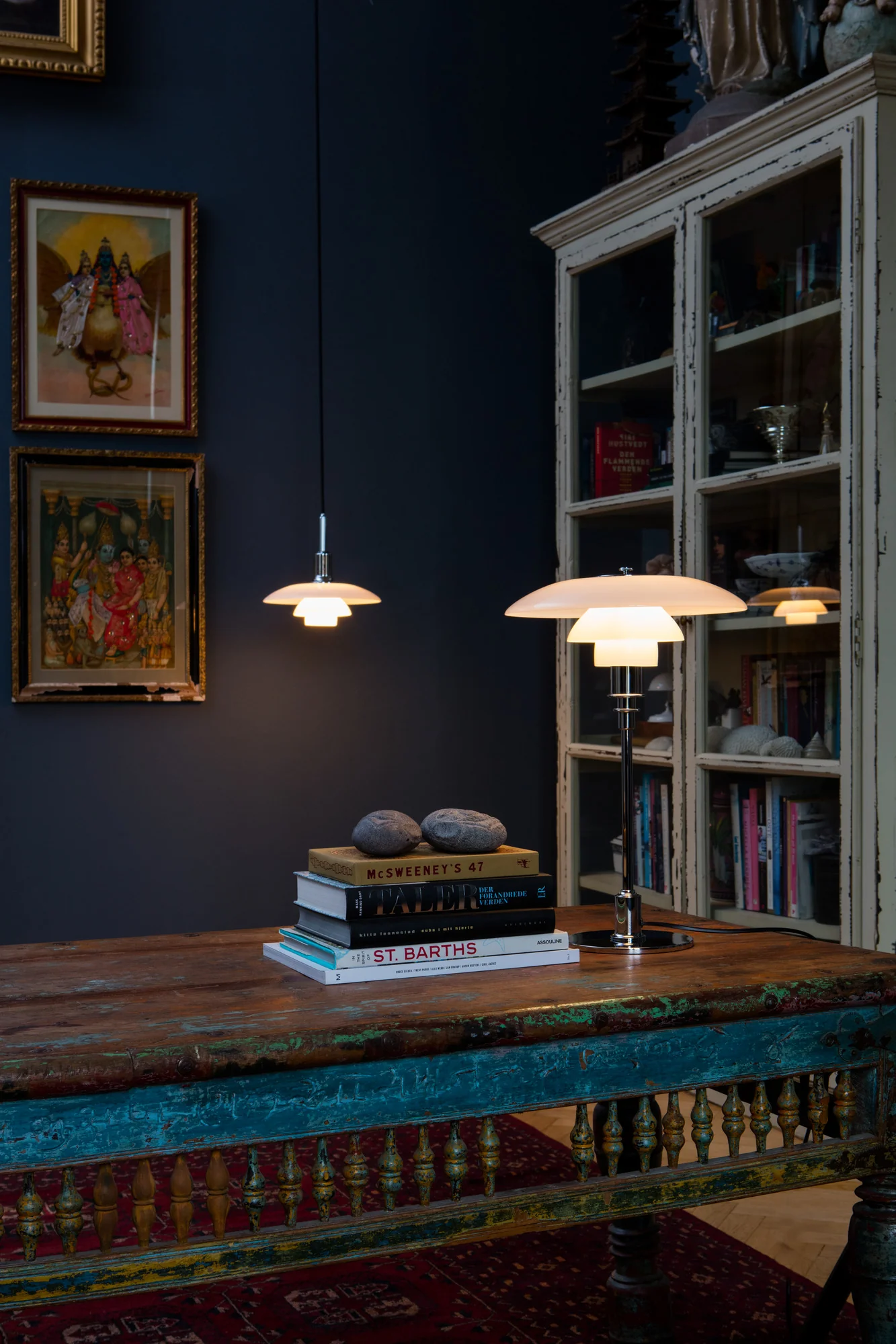 Lampa stołowa PH 3/2 biały z chromowaną podstawą - Image 3