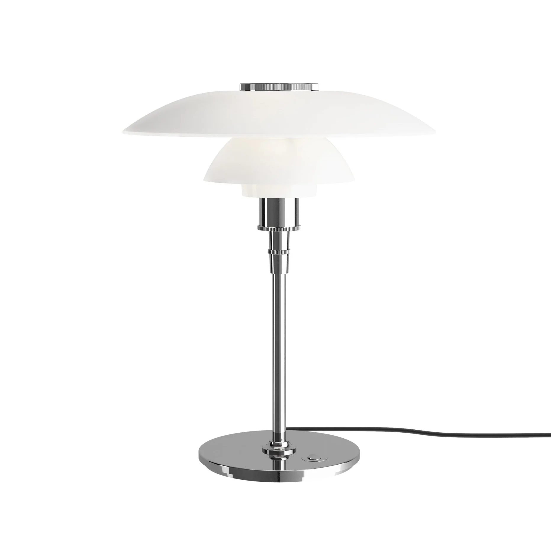 Lampa stołowa PH 4½-3½ biały z chromowaną podstawą