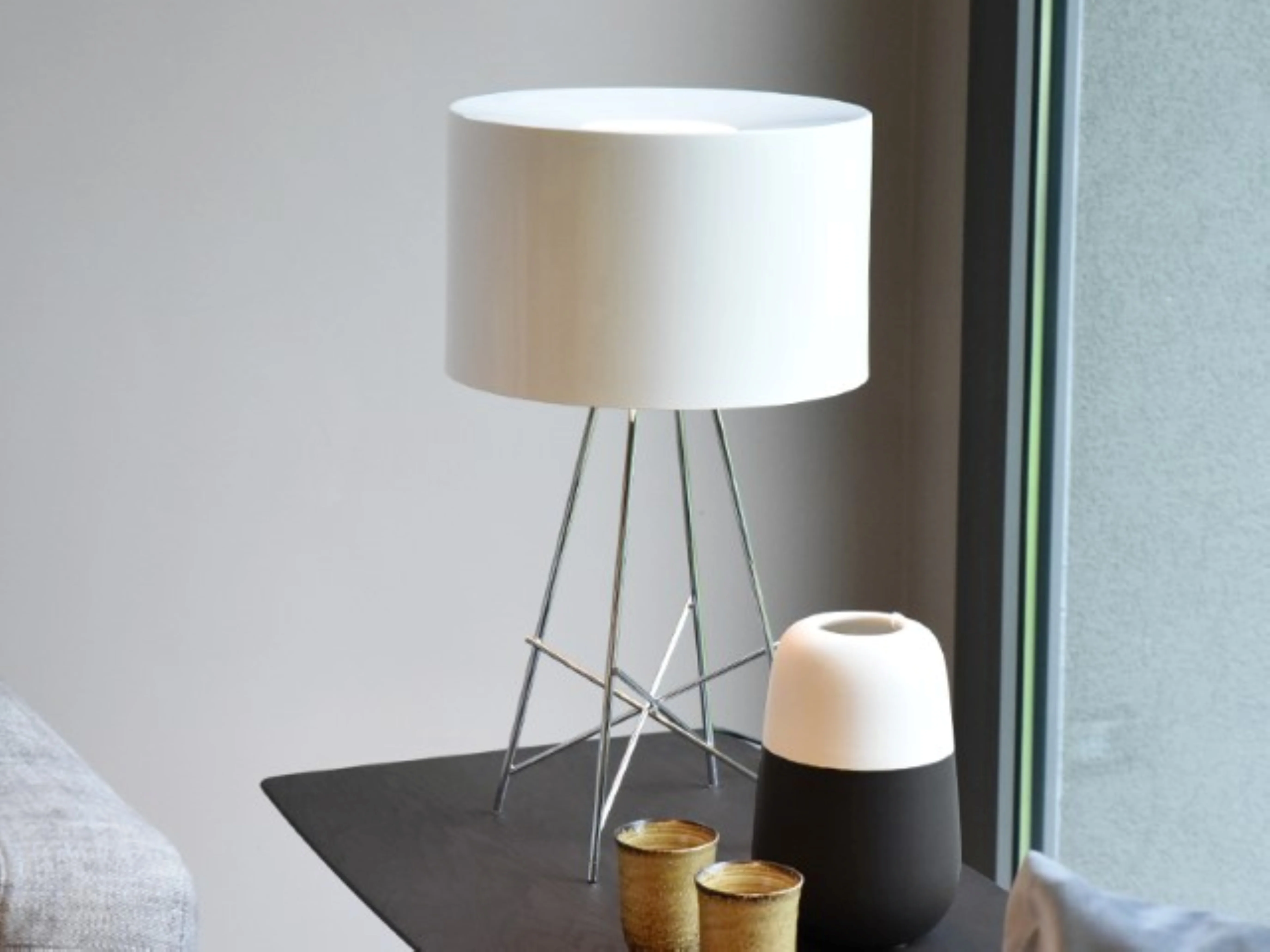 Lampa stołowa RAY biały z metalową podstawą - Image 4