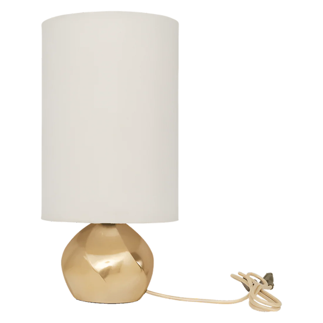 Lampa stołowa SUKI bawełniany klosz ze złotą podstawą - Image 3