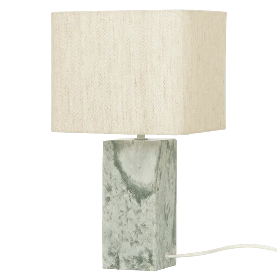 Lampa stołowa SUVI zielony marmur z beżowym lnem - Image 3