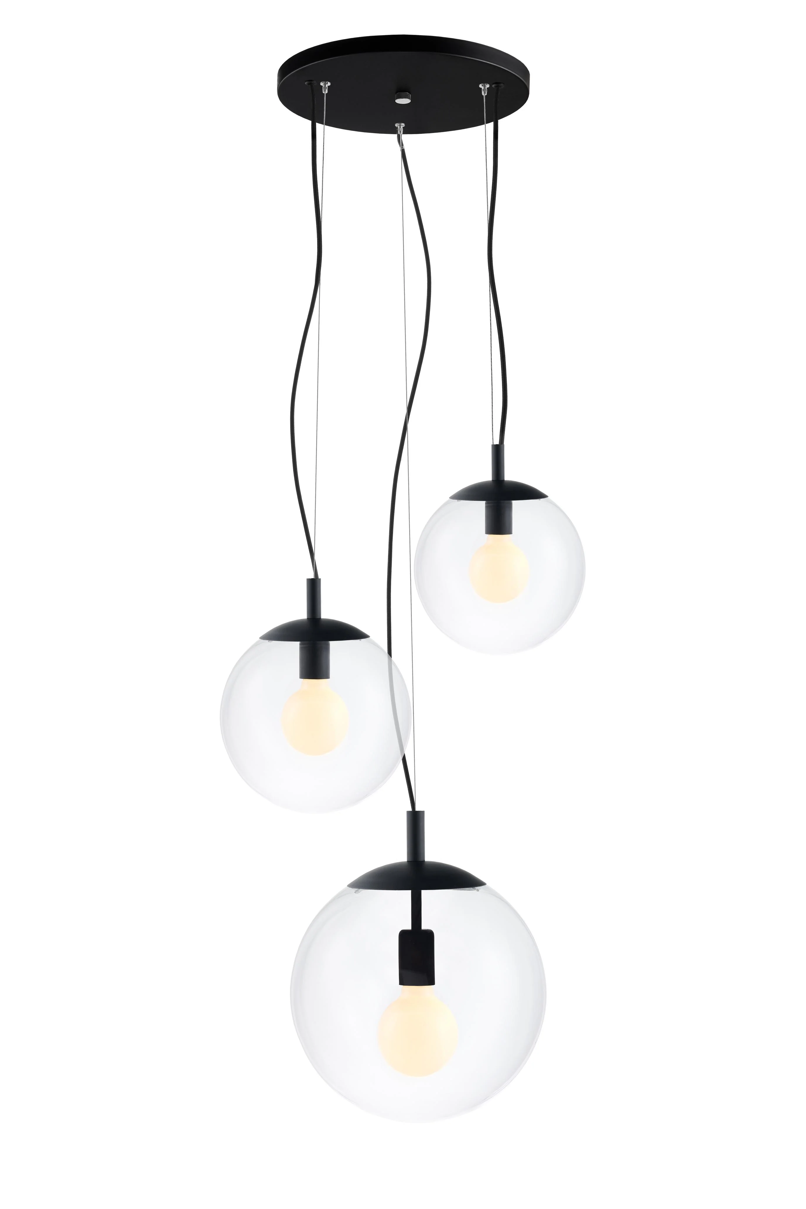 Lampa sufitowa ALUR 2 transparentne szkło z czarnym wykończeniem - Image 3