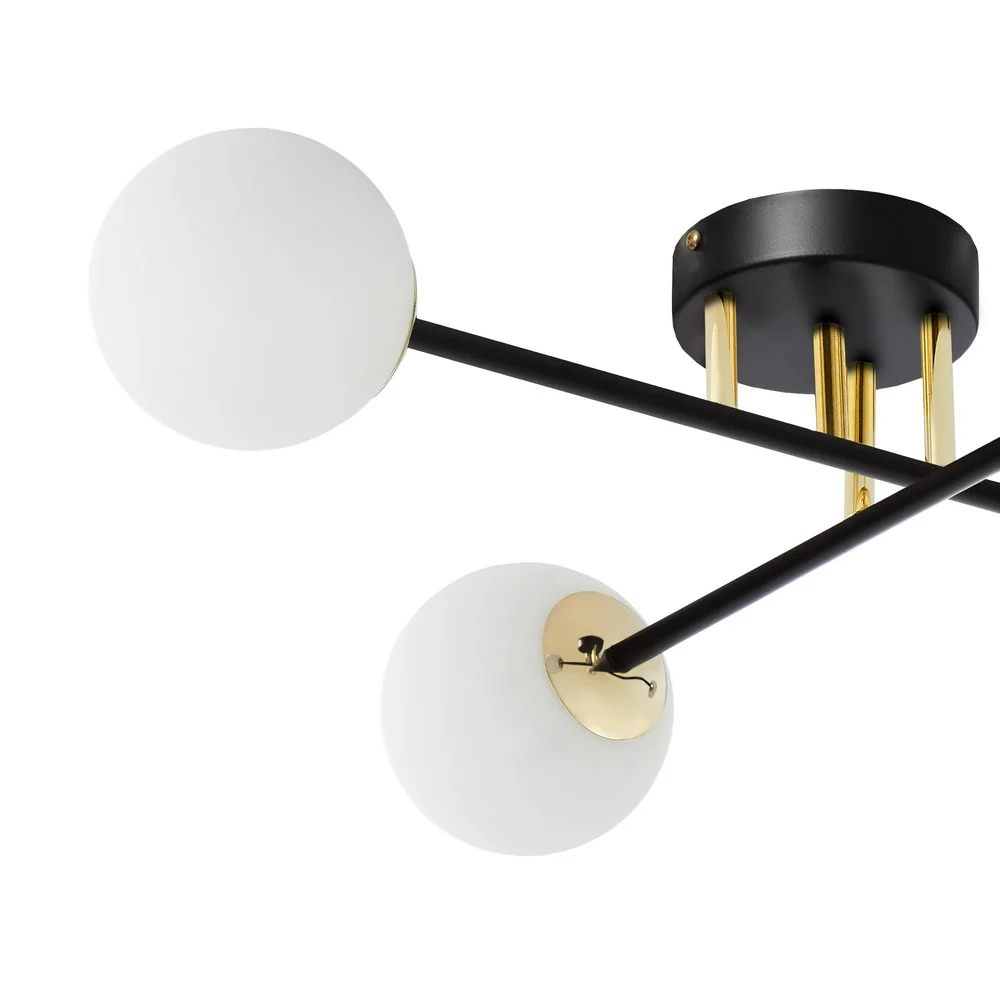 Lampa sufitowa ASTRA 4 czarny ze złotym - Image 3