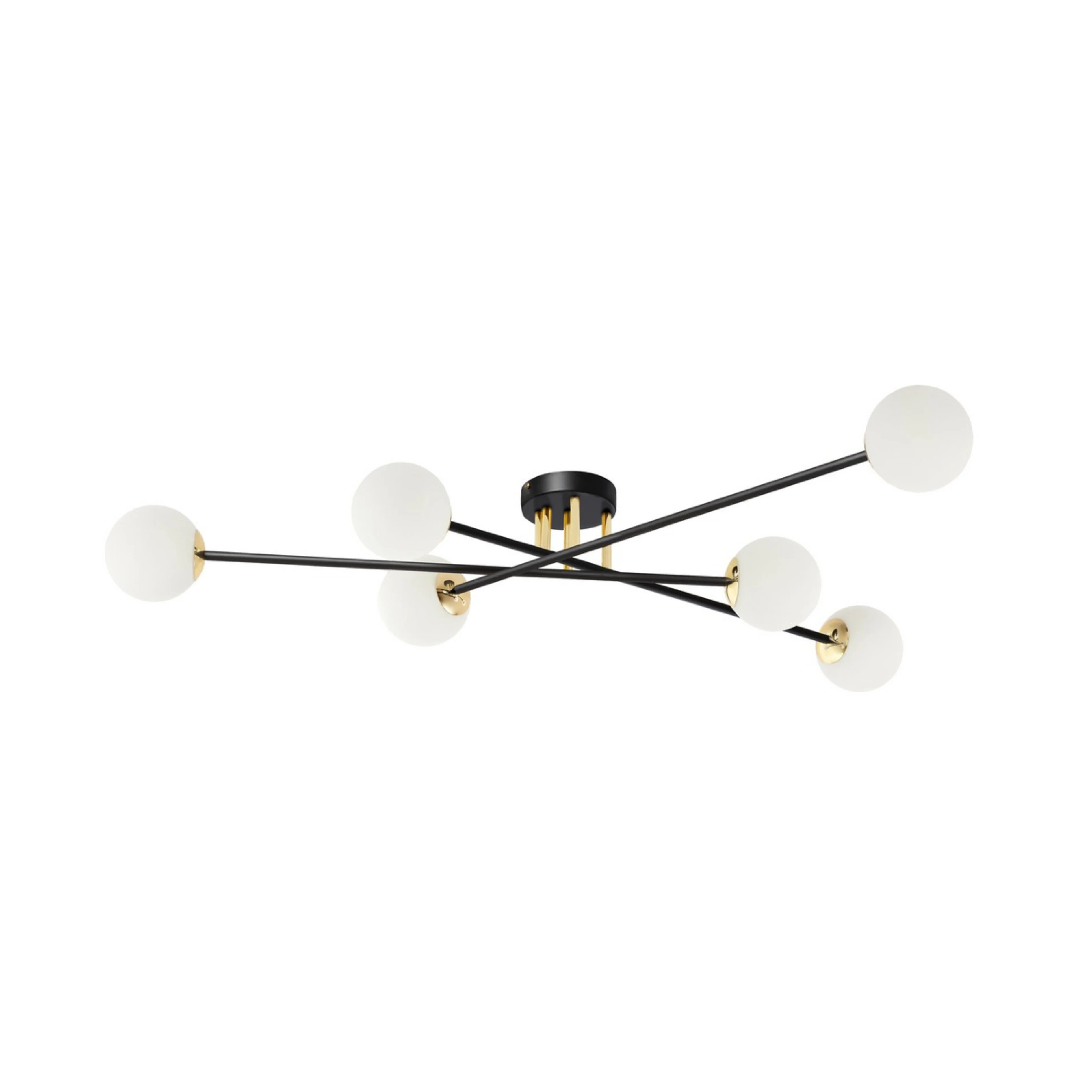 Lampa sufitowa ASTRA 6 czarny ze złotym