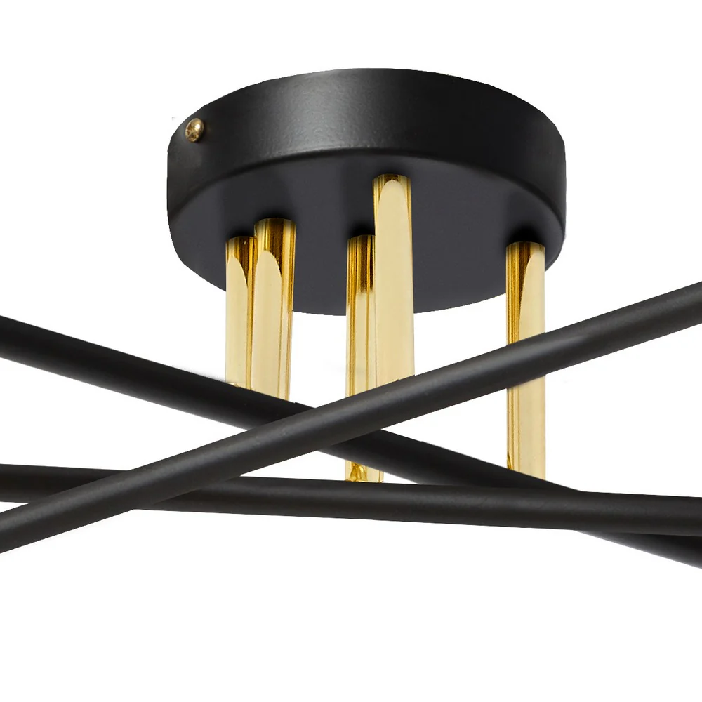 Lampa sufitowa ASTRA 6 czarny ze złotym - Image 4