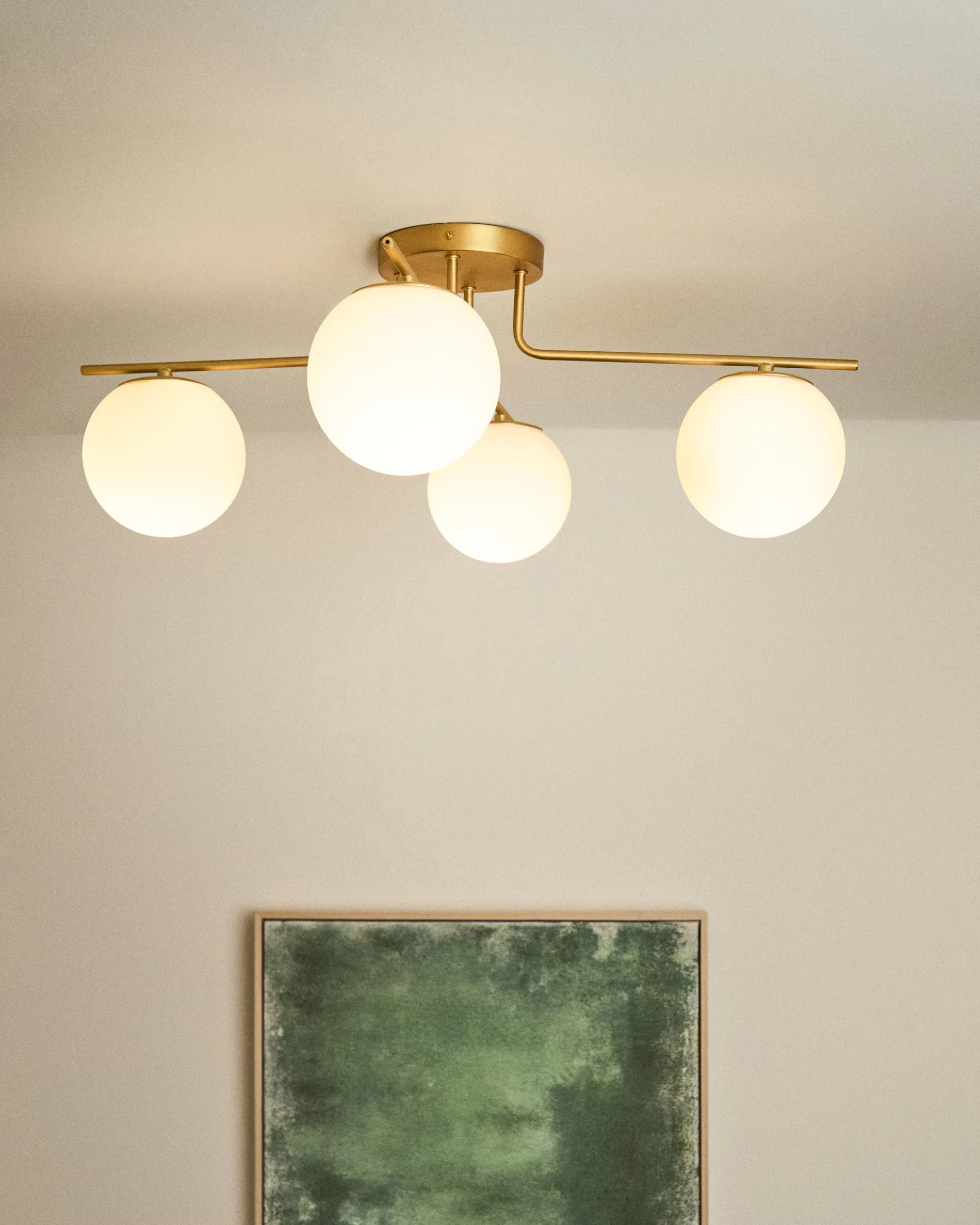 Lampa sufitowa czteropunktowa BRISIA szczotkowany mosiądz - Image 2