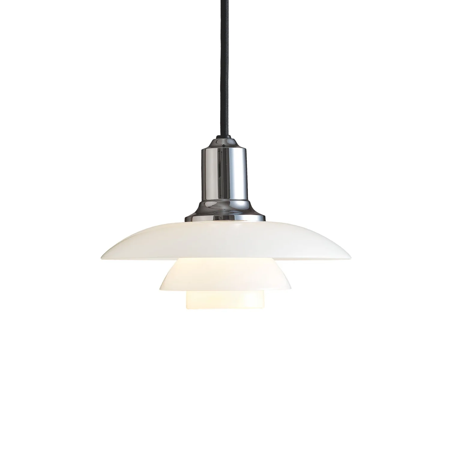 Lampa wisząca PH 2/1 biały z chromowanym wykończeniem