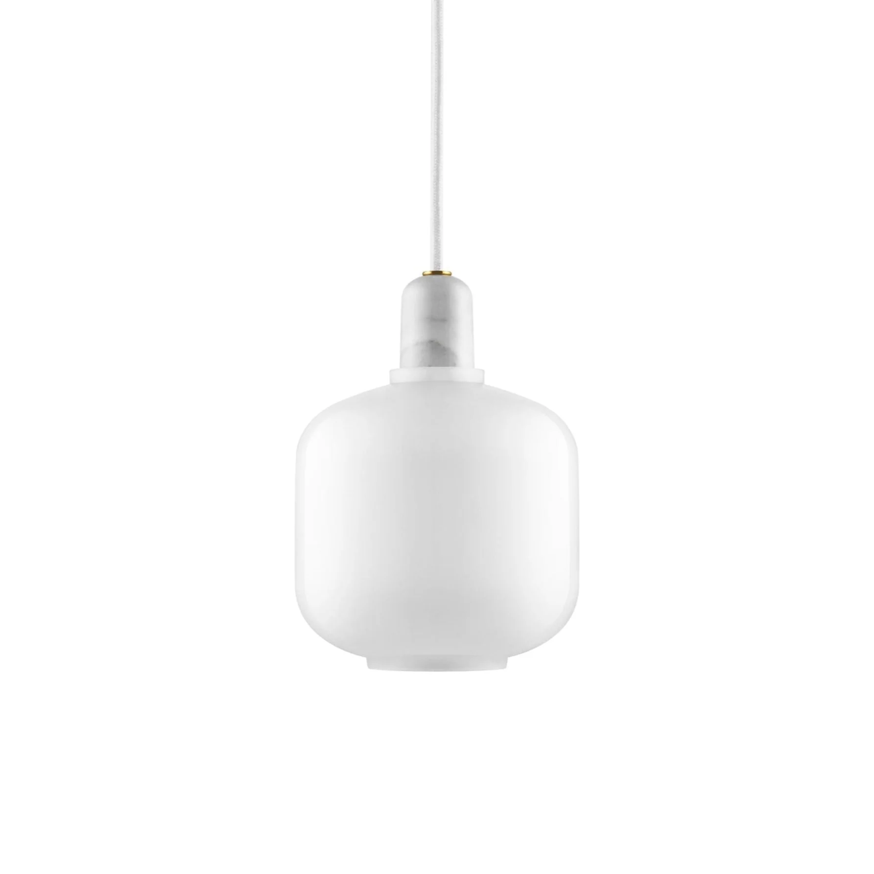 Lampa wisząca AMP białe szkło z białym marmurem