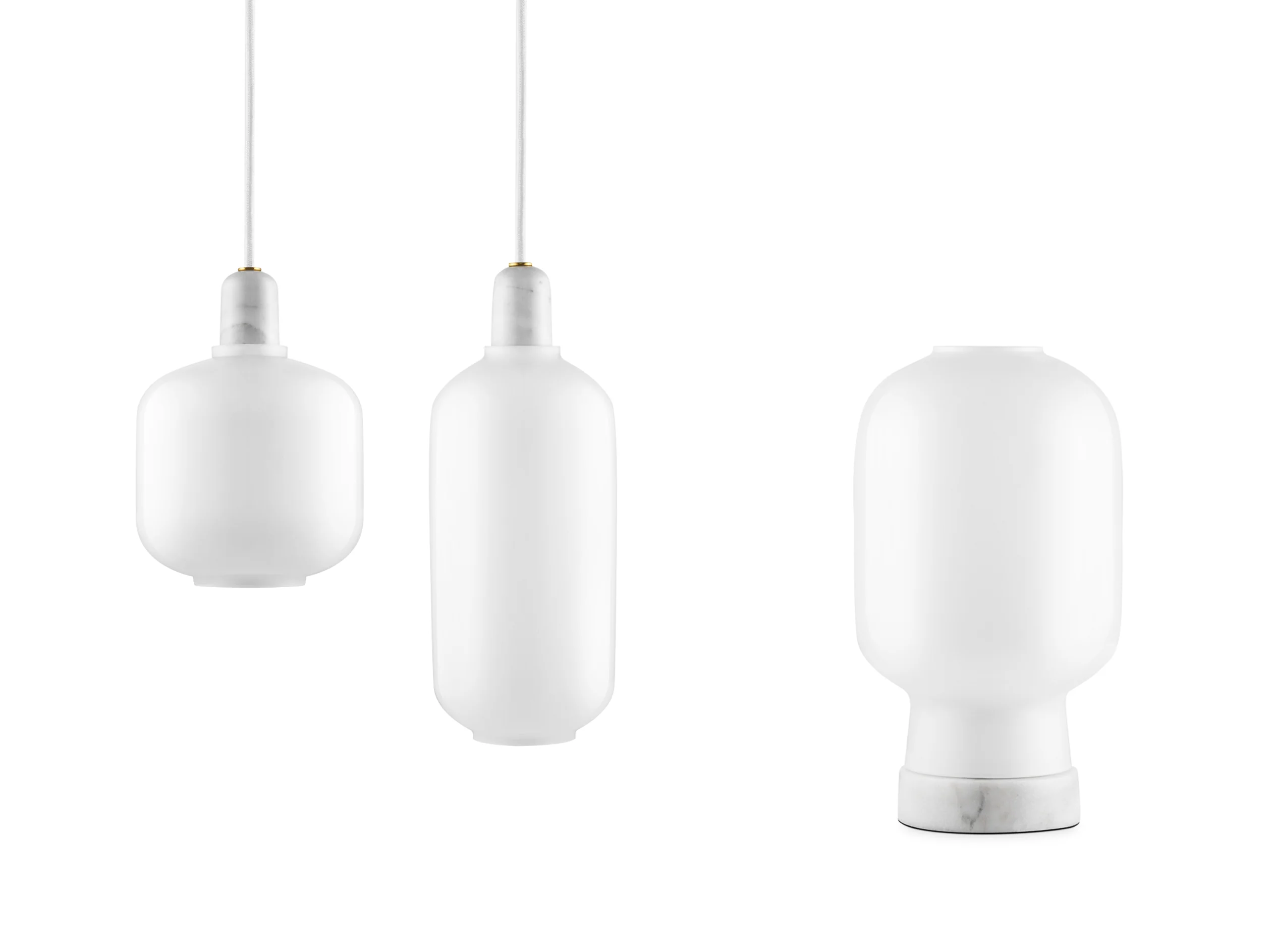 Lampa wisząca AMP białe szkło z białym marmurem - Image 3