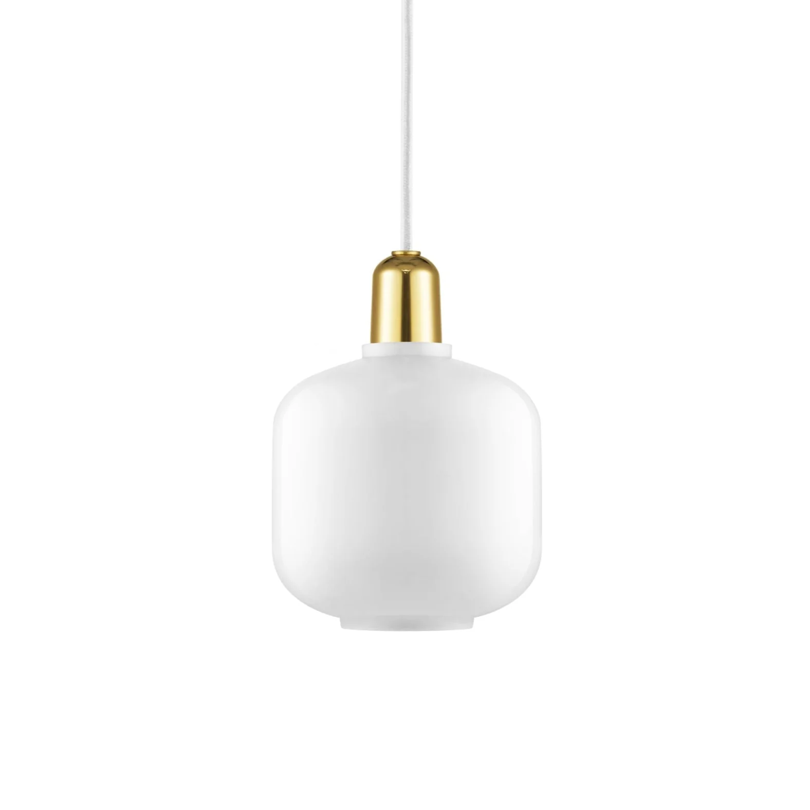 Lampa wisząca AMP białe szkło ze złotym wykończeniem