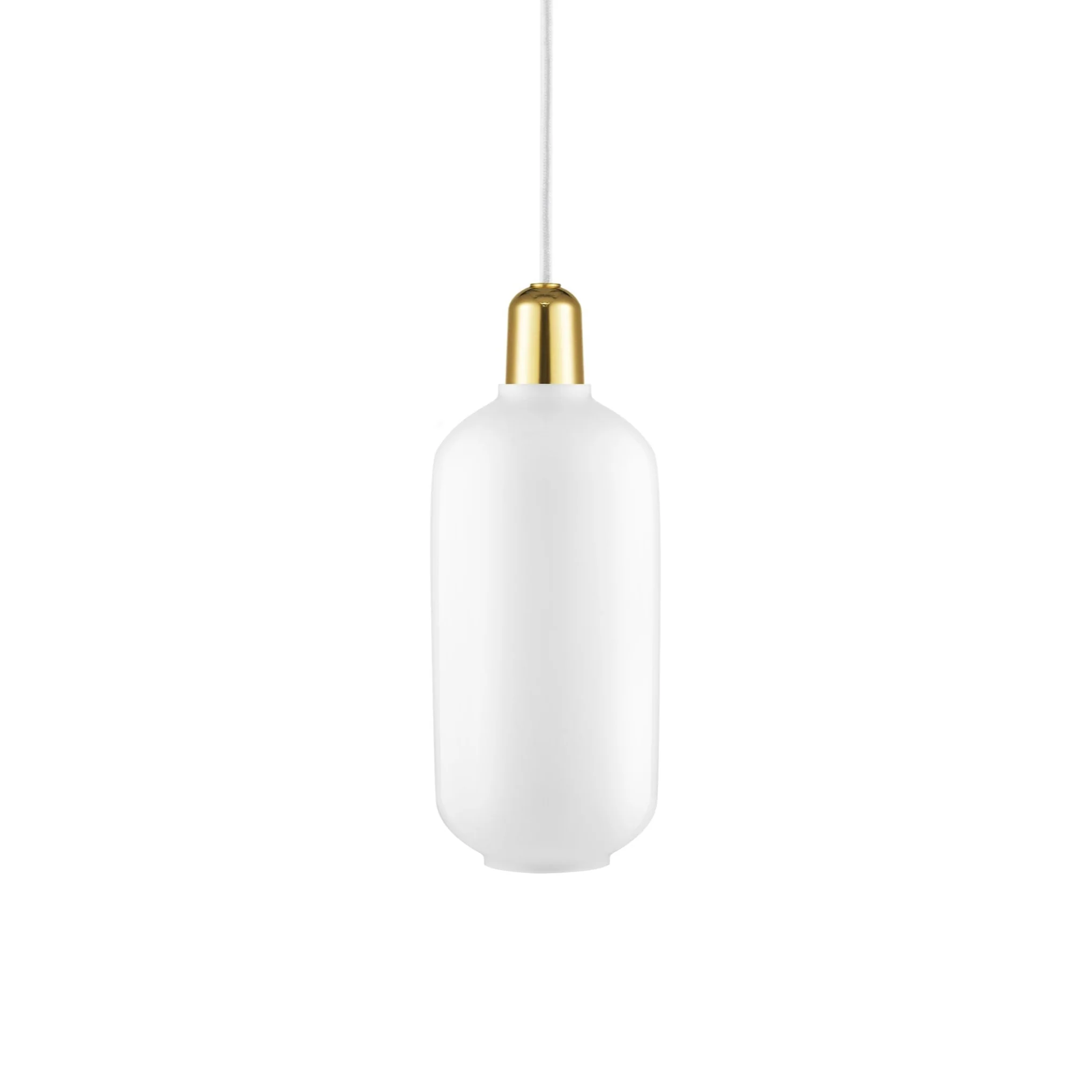 Lampa wisząca AMP LARGE białe szkło ze złotym wykończeniem