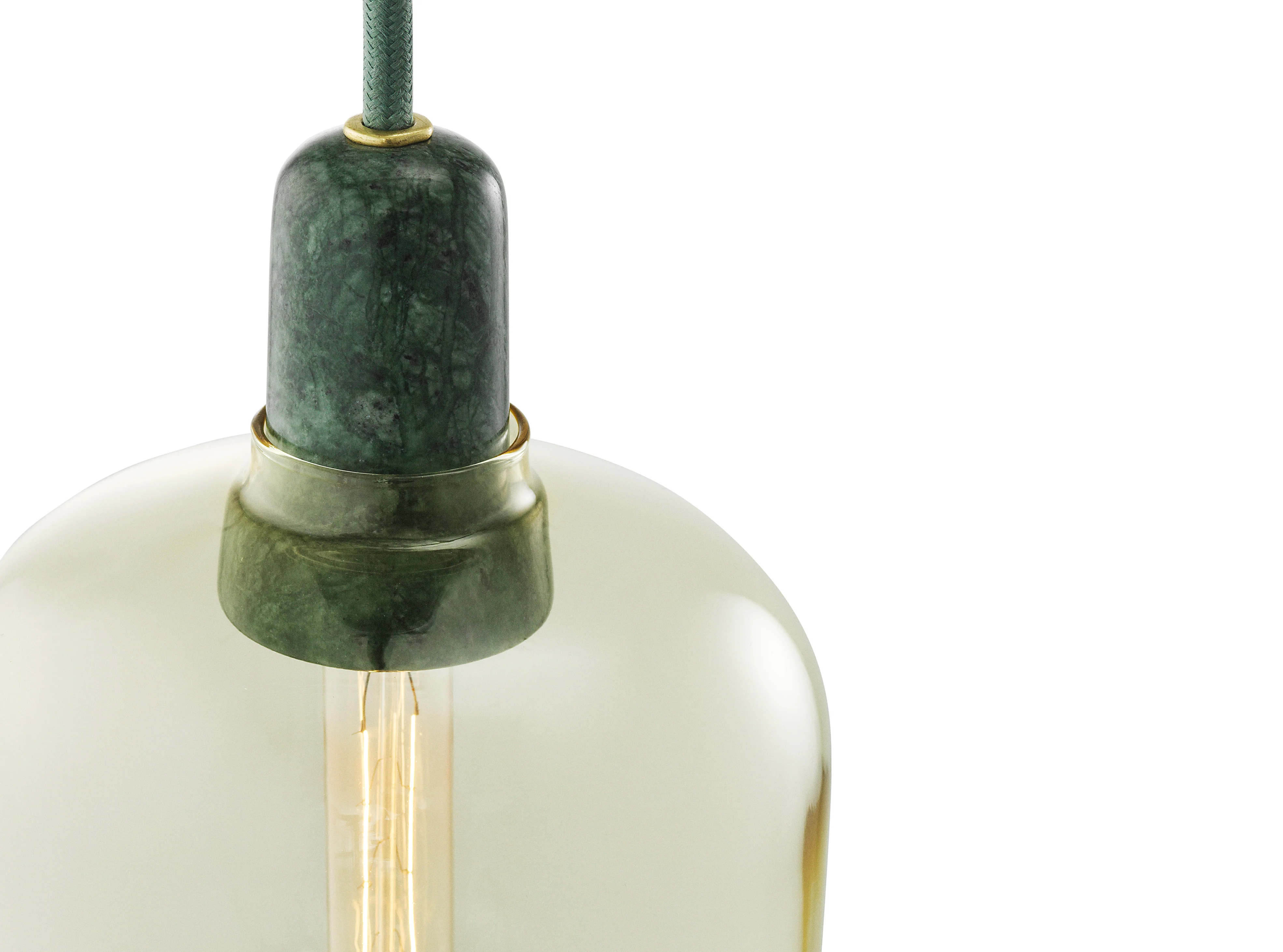 Lampa wisząca AMP LARGE żółte szkło z zielonym marmurem - Image 7