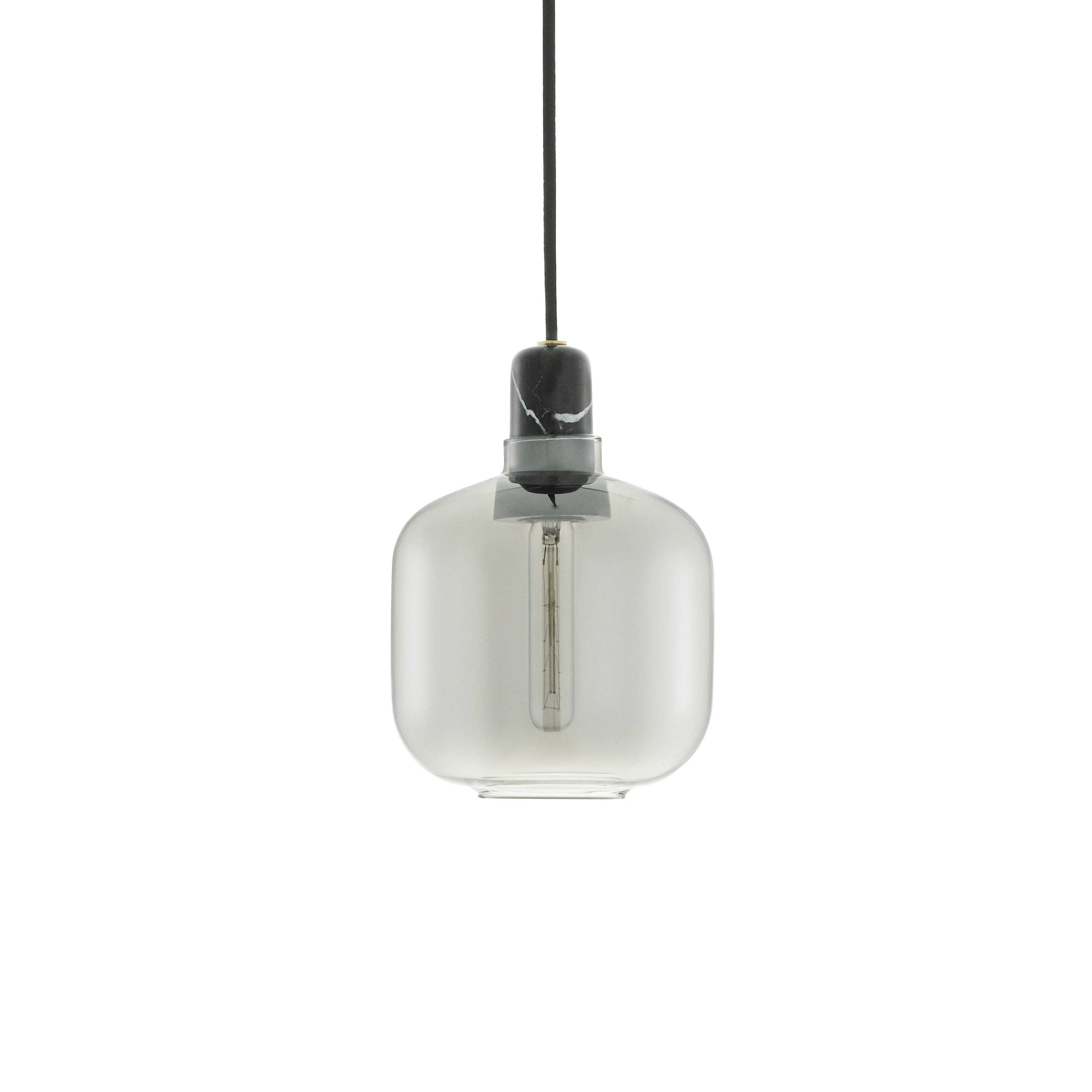 Lampa wisząca AMP szkło dymione z czarnym marmurem