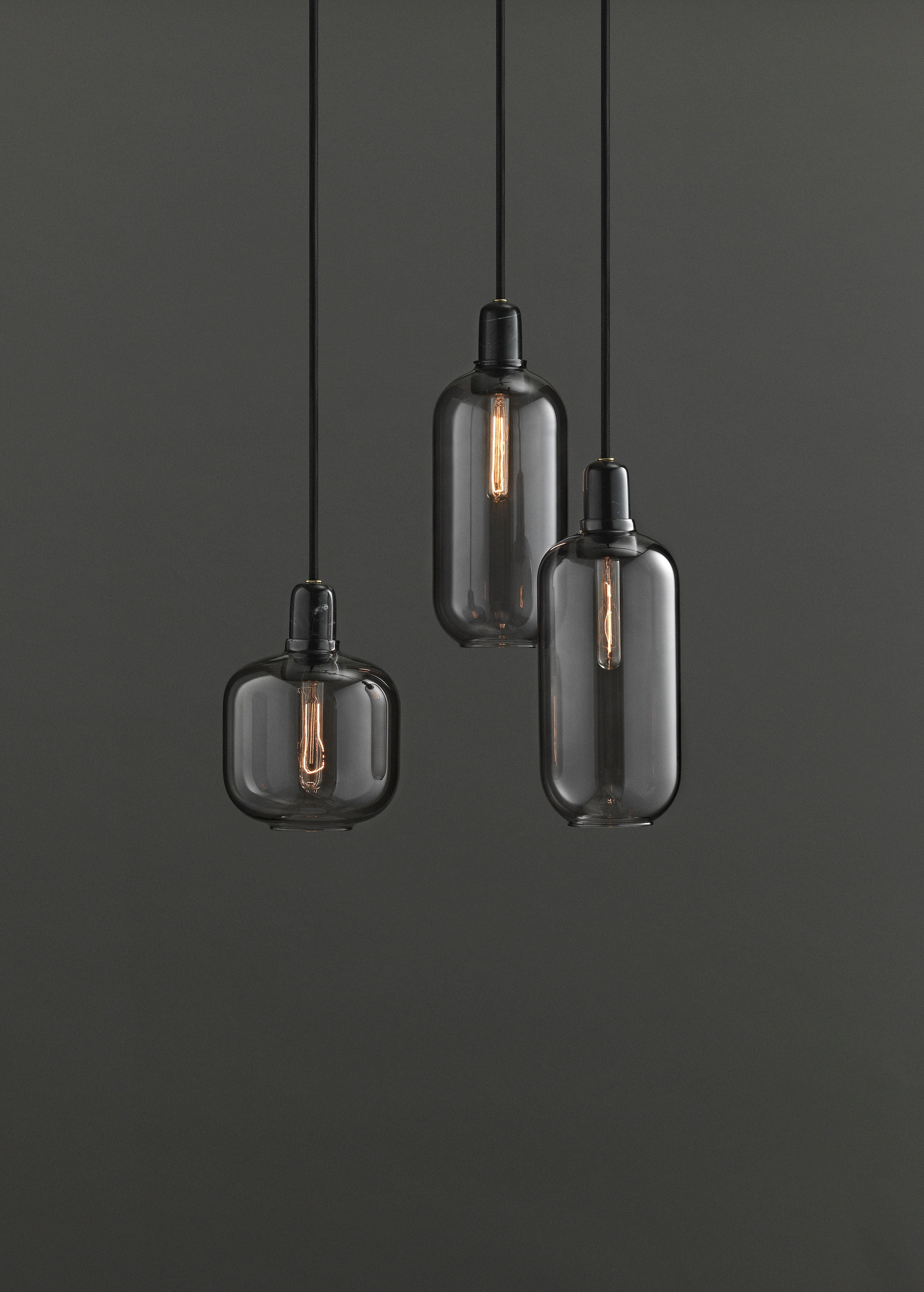 Lampa wisząca AMP szkło dymione z czarnym marmurem - Image 10