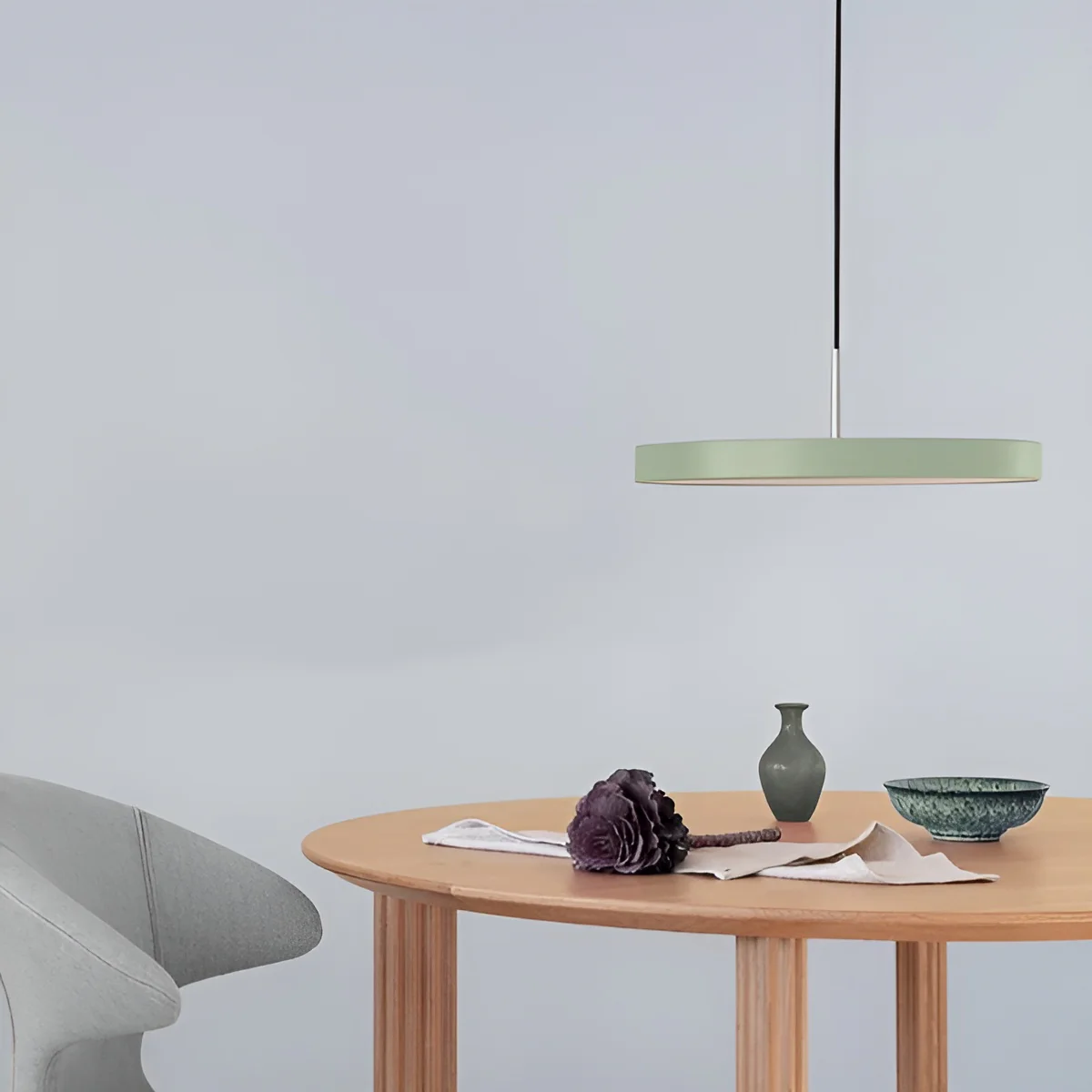 Lampa wisząca ASTERIA PLUS oliwkowy ze srebrną wstawką - Image 3