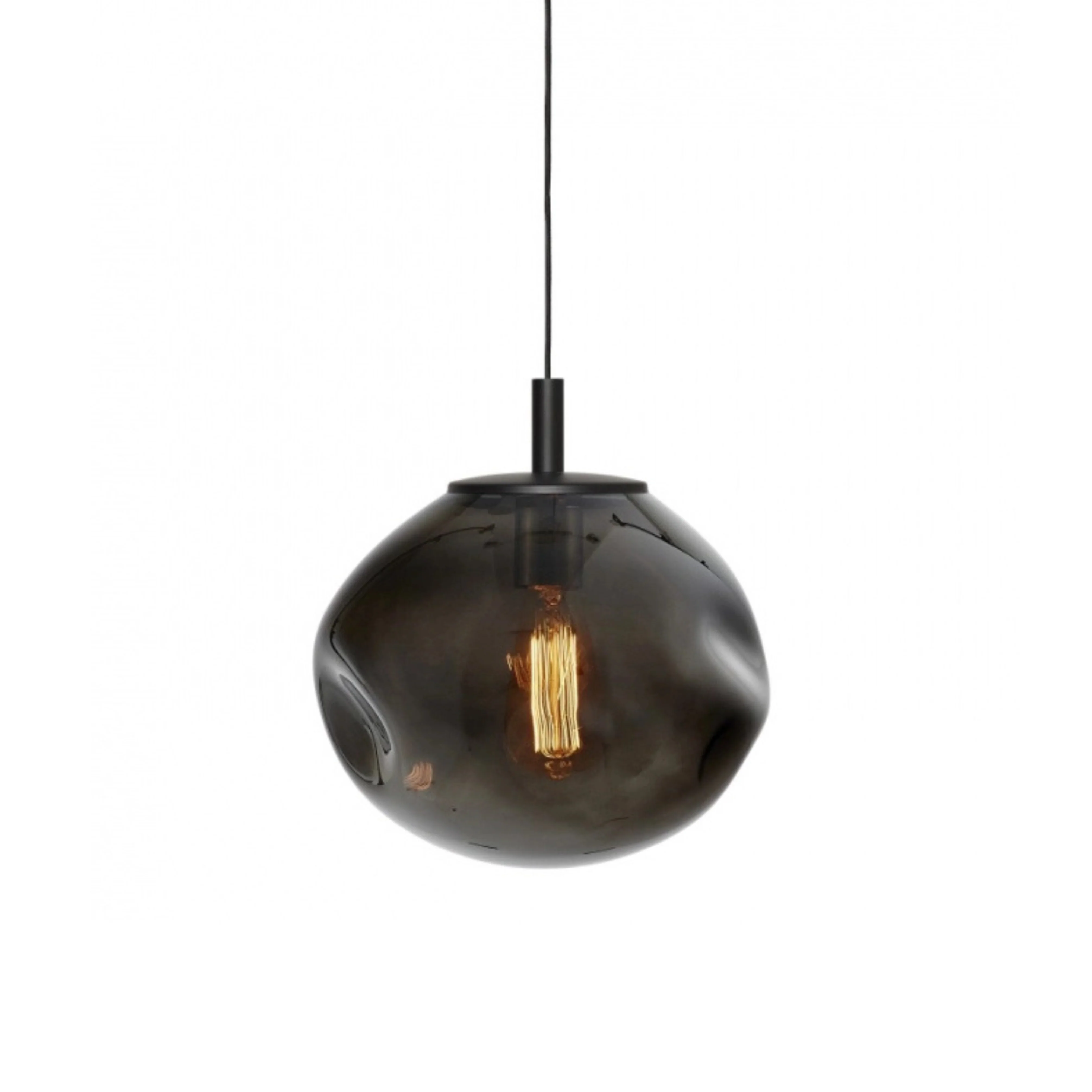 Lampa wisząca AVIA dymiony czarny z czarnym wykończeniem