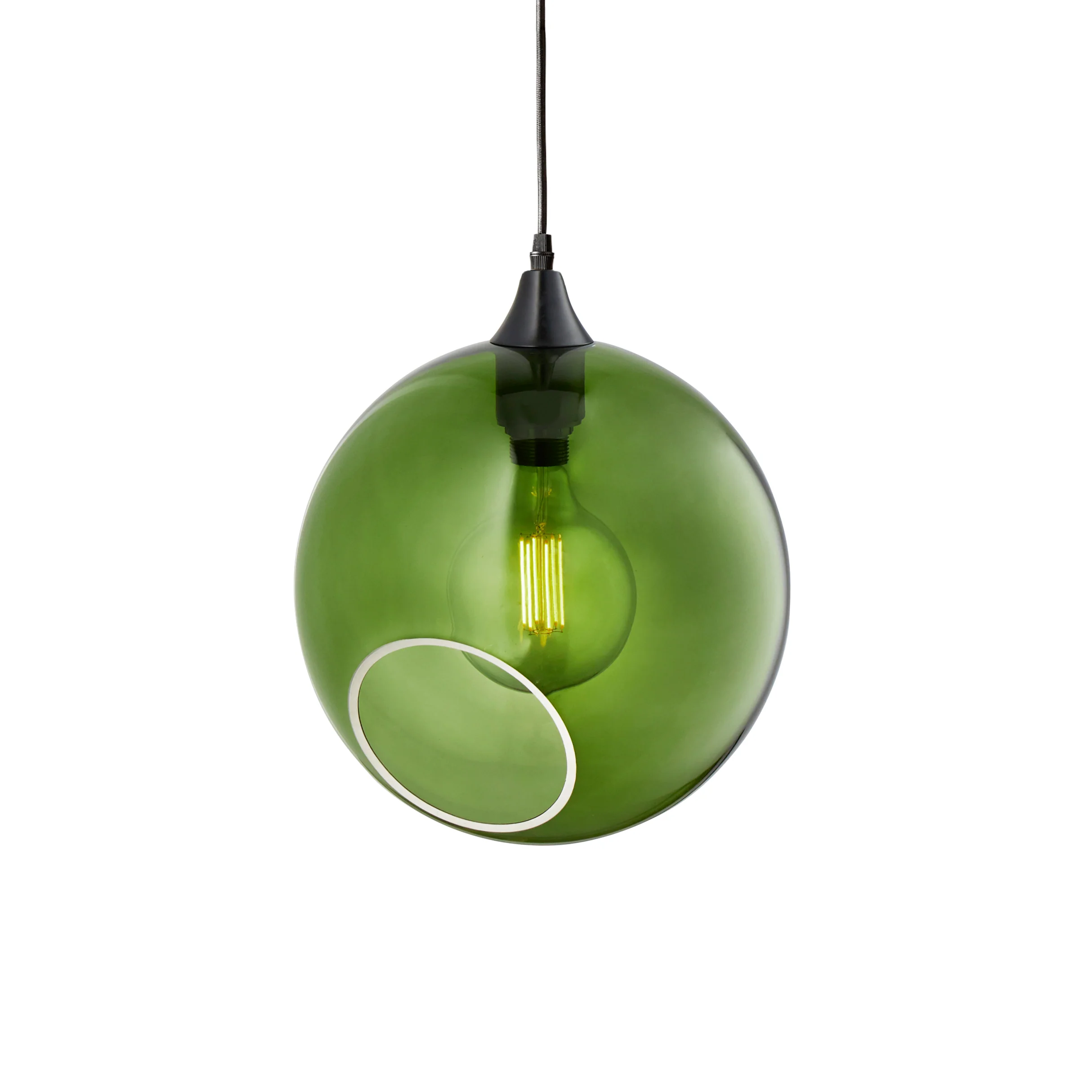 Lampa wisząca BALLROOM ciemnozielony z czarnym wykończeniem