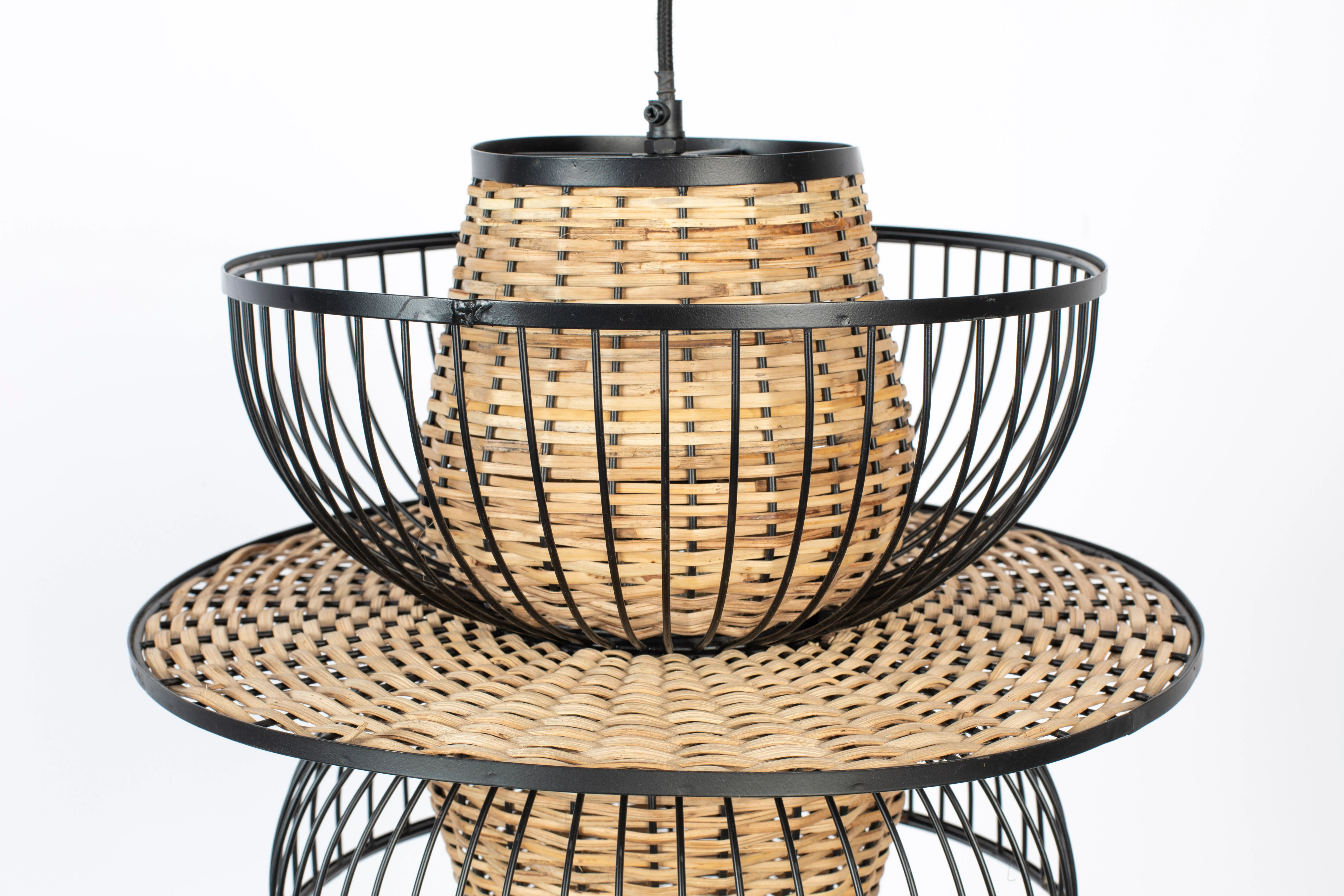 Lampa wisząca CARMEN czarny z naturalnym wykończeniem - Image 13