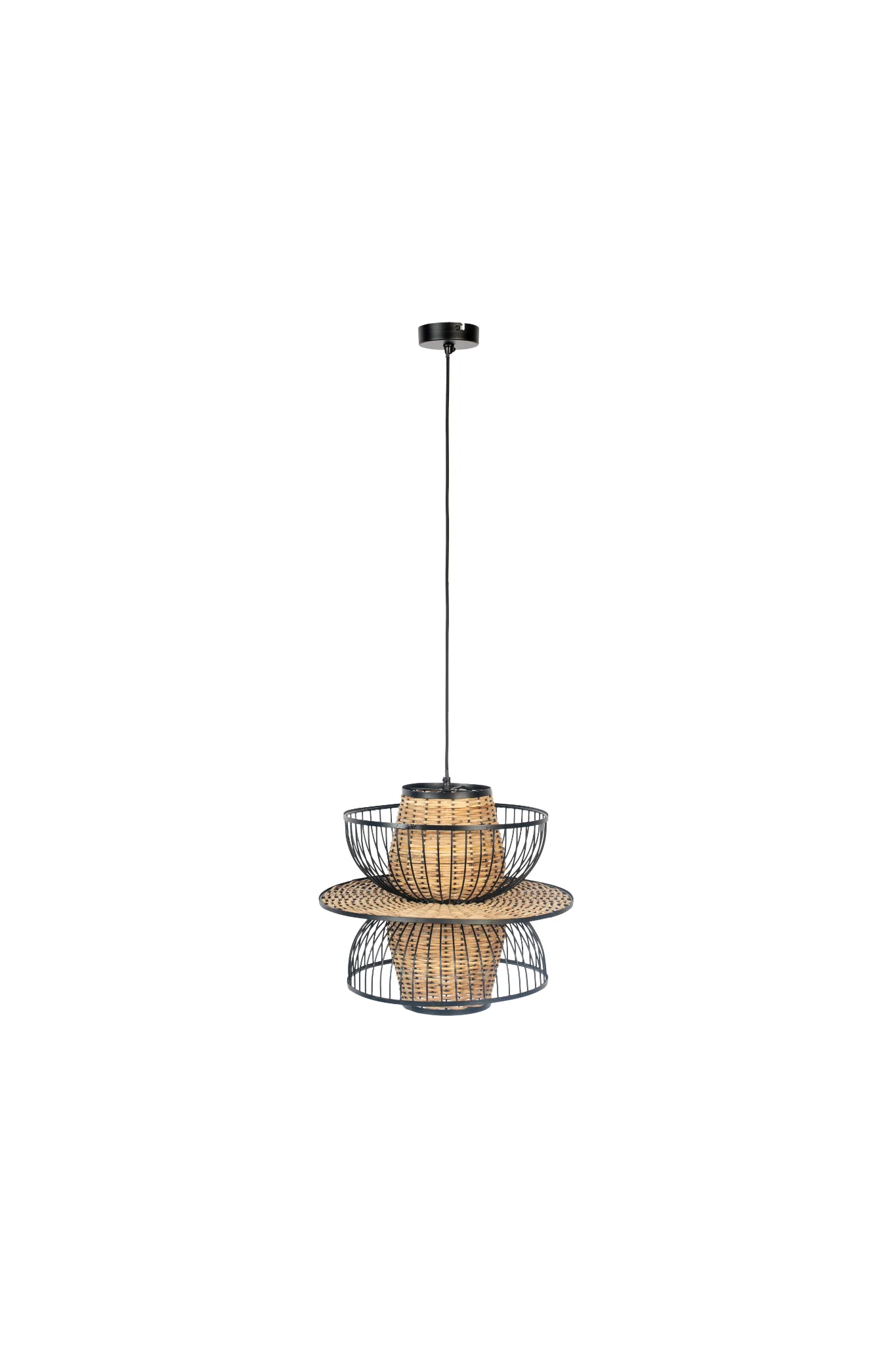 Lampa wisząca CARMEN czarny z naturalnym wykończeniem - Image 14
