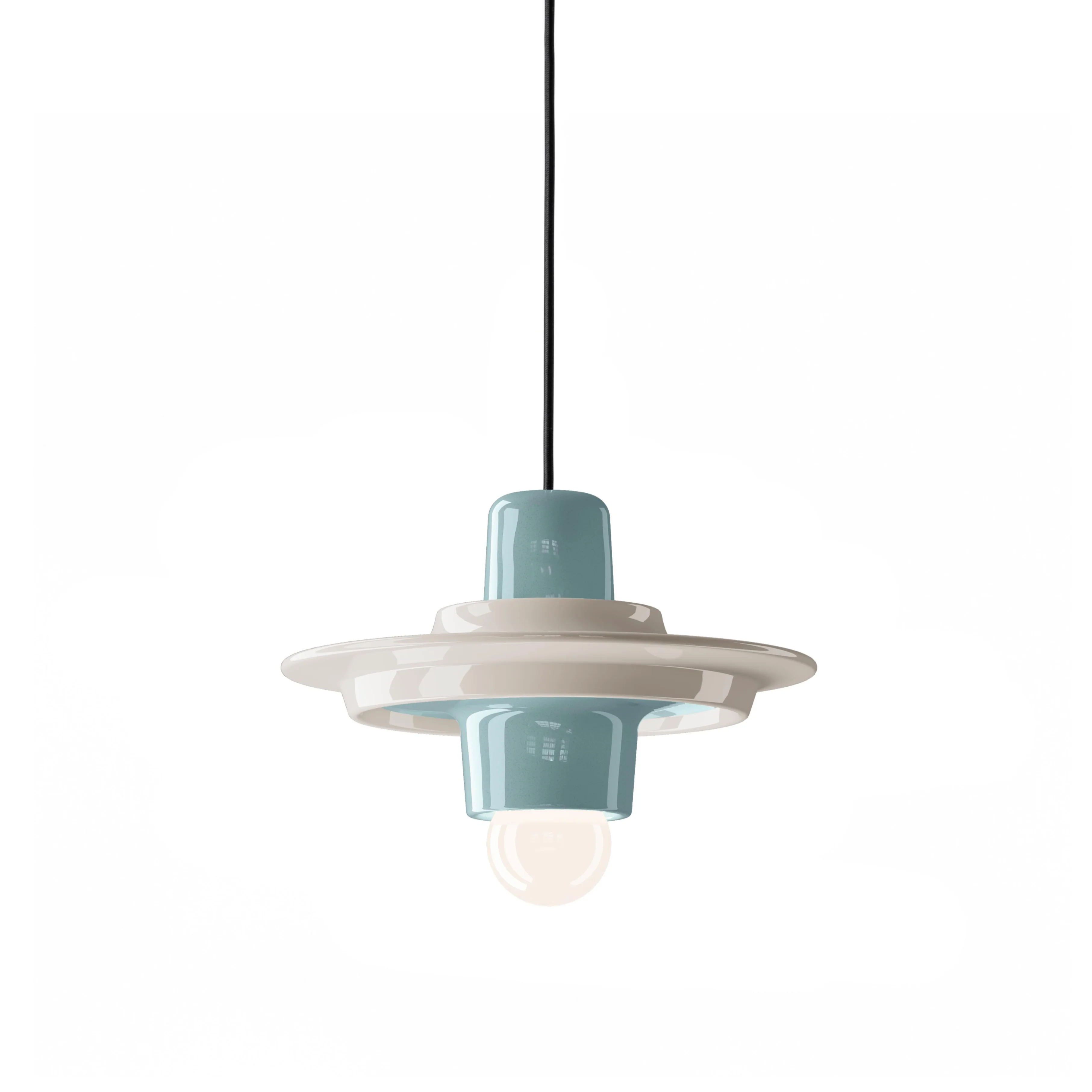 Lampa wisząca ceramiczna VOILÀ kremowy z błękitnym