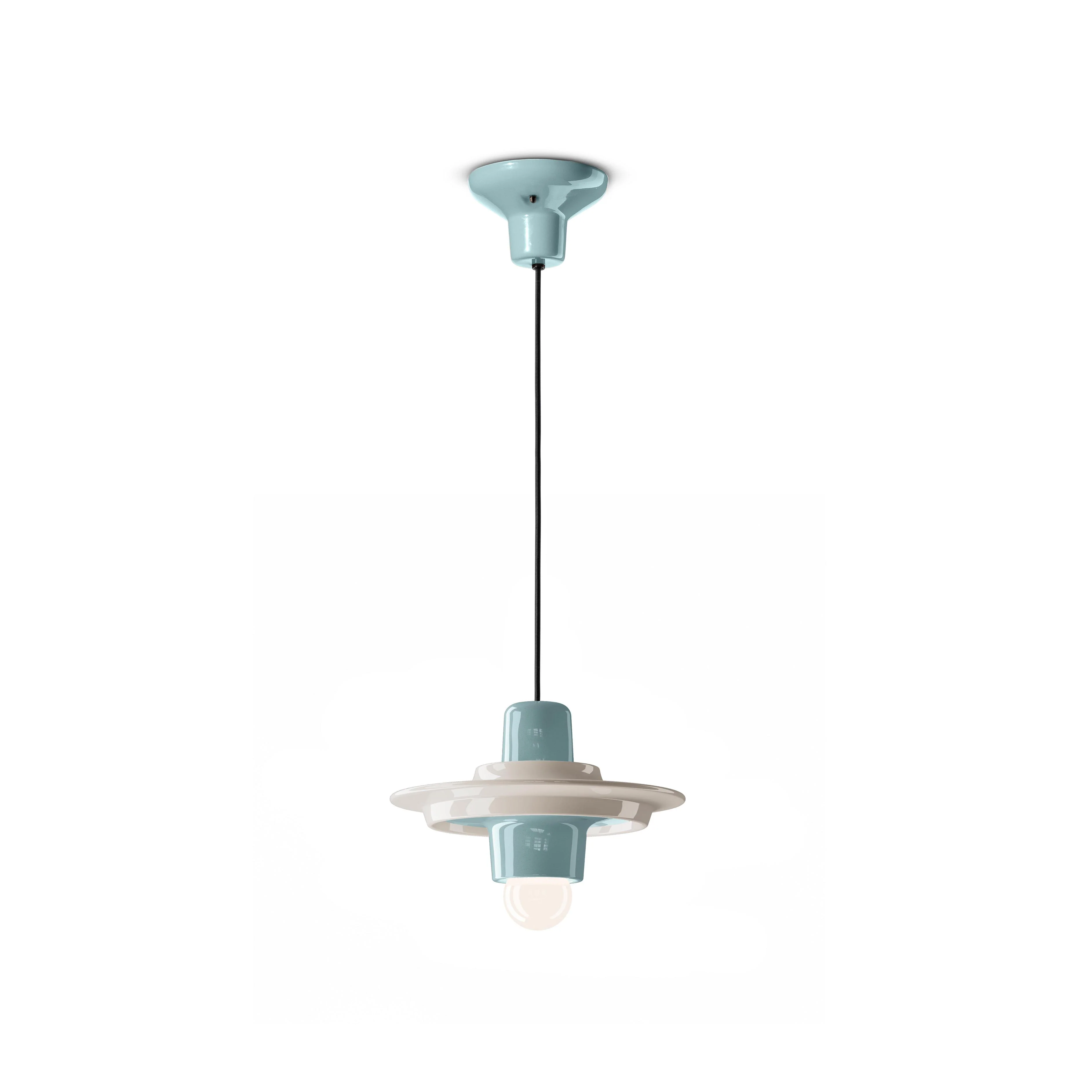Lampa wisząca ceramiczna VOILÀ kremowy z błękitnym - Image 3