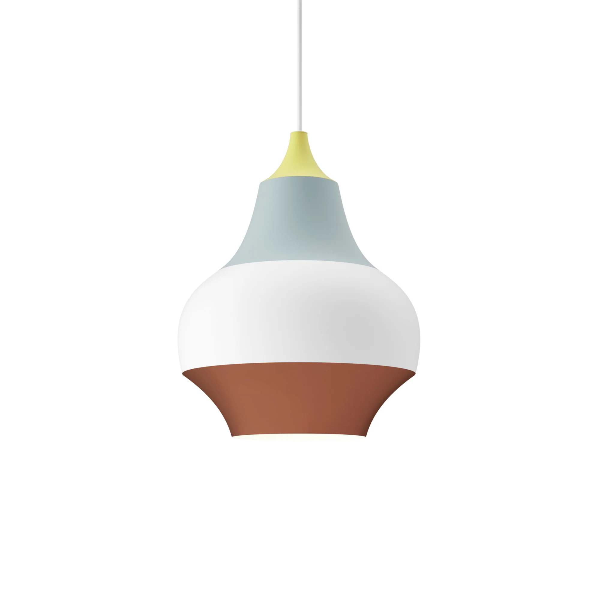 Lampa wisząca CIRQUE miedziano-biało-niebieski z żółtą końcówką
