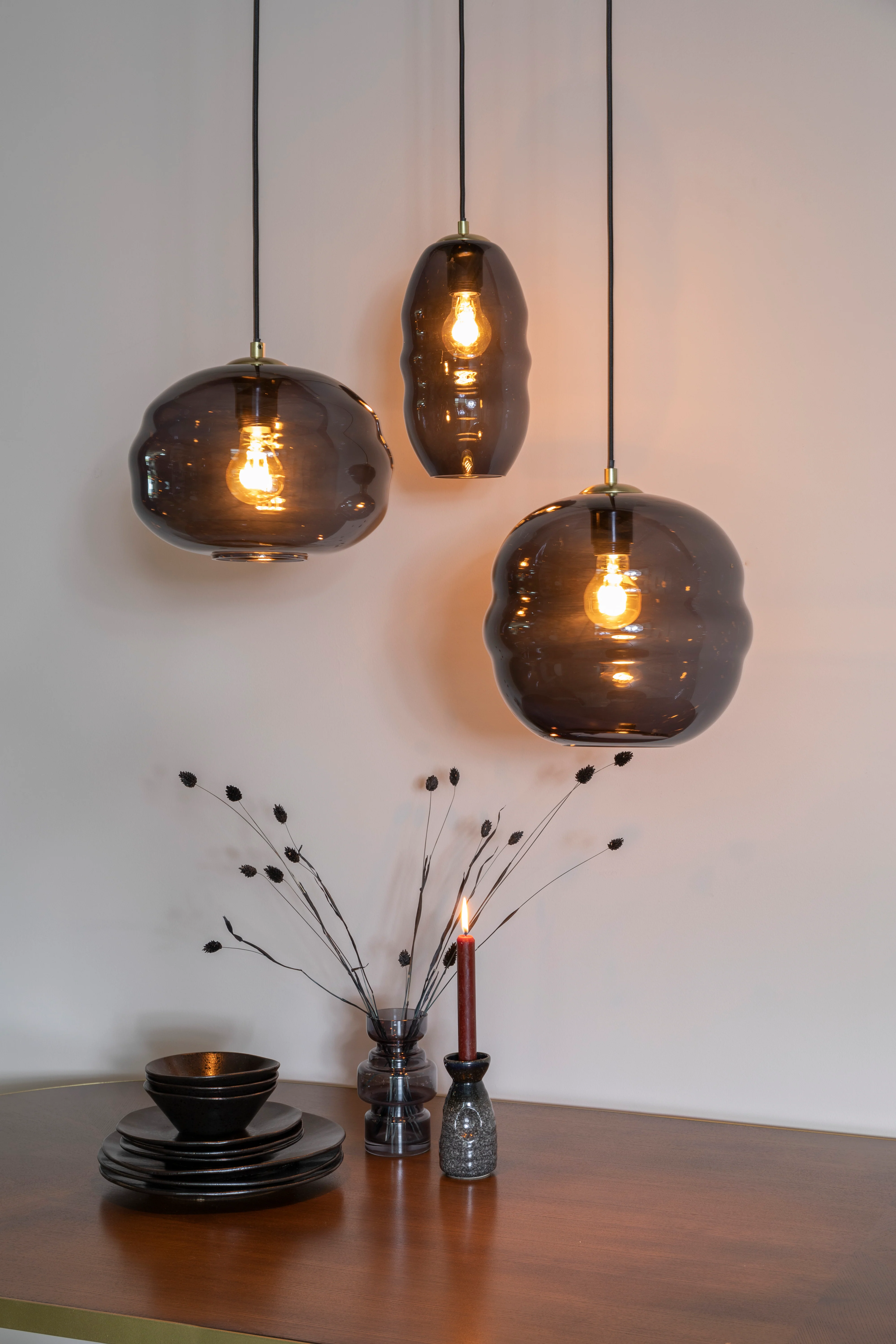 Lampa wisząca LAUREN czarne szkło - Image 3