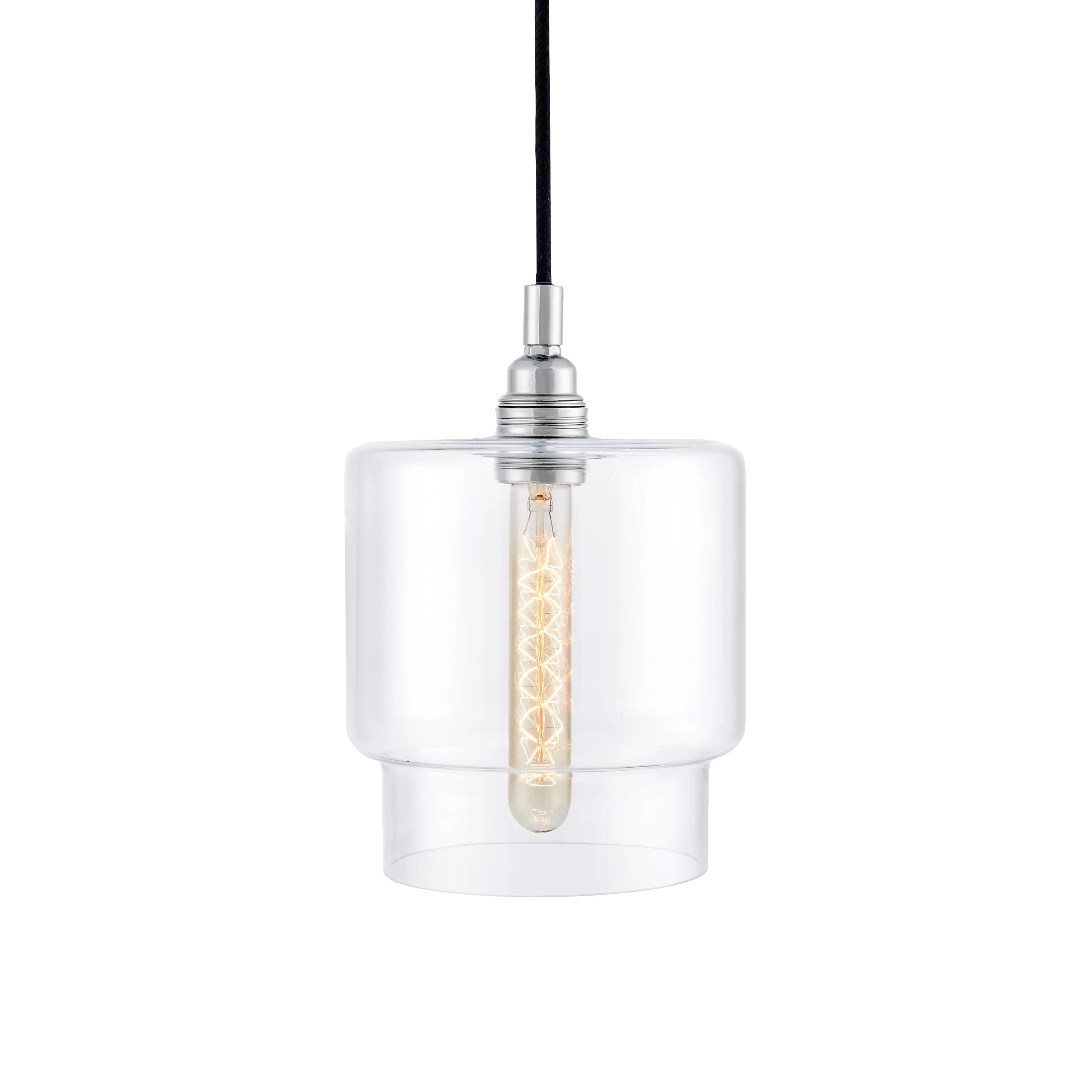 Lampa wisząca LONGIS IV transparentny z błyszczącym chromem