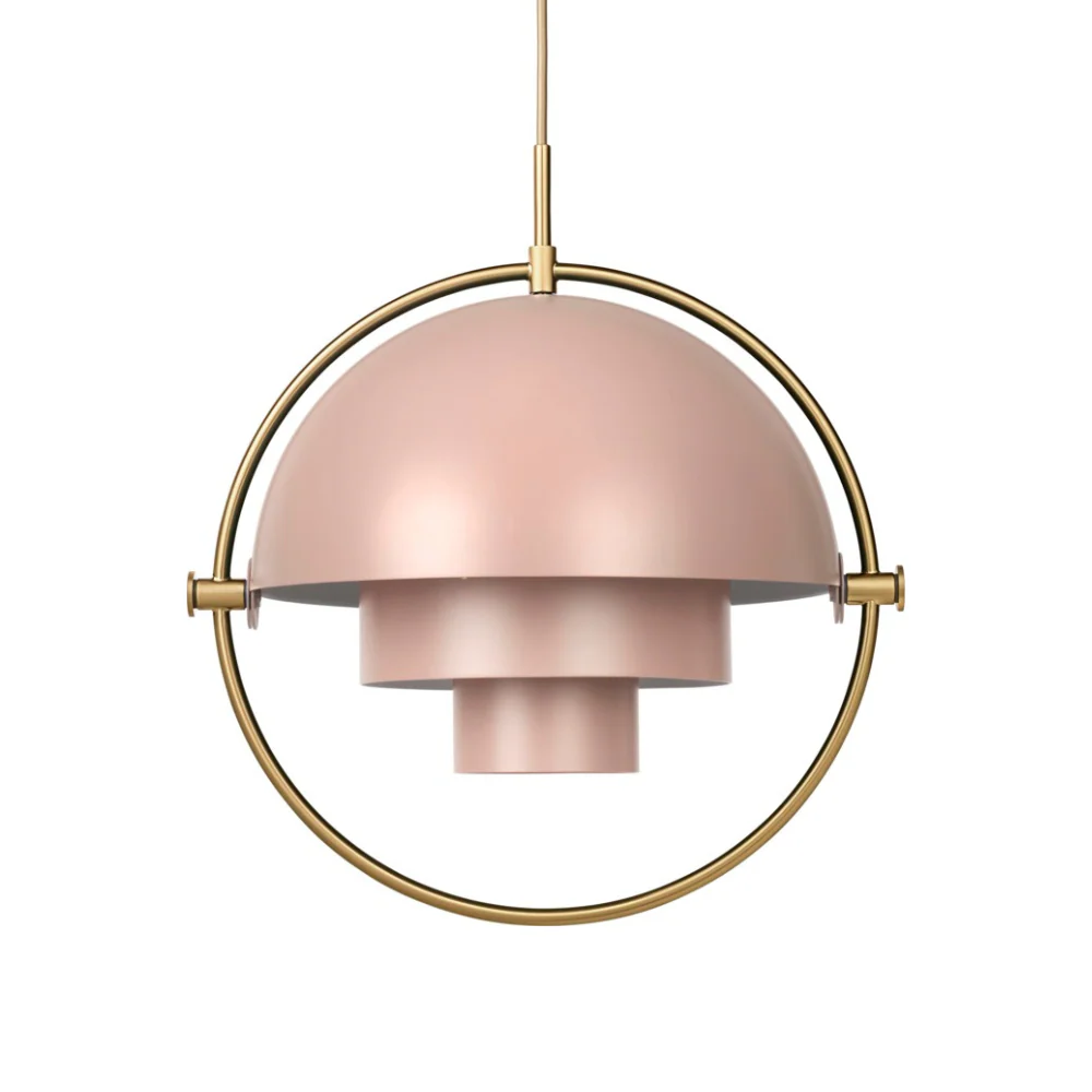 Lampa wisząca MULTI-LITE różowy z mosiężnym
