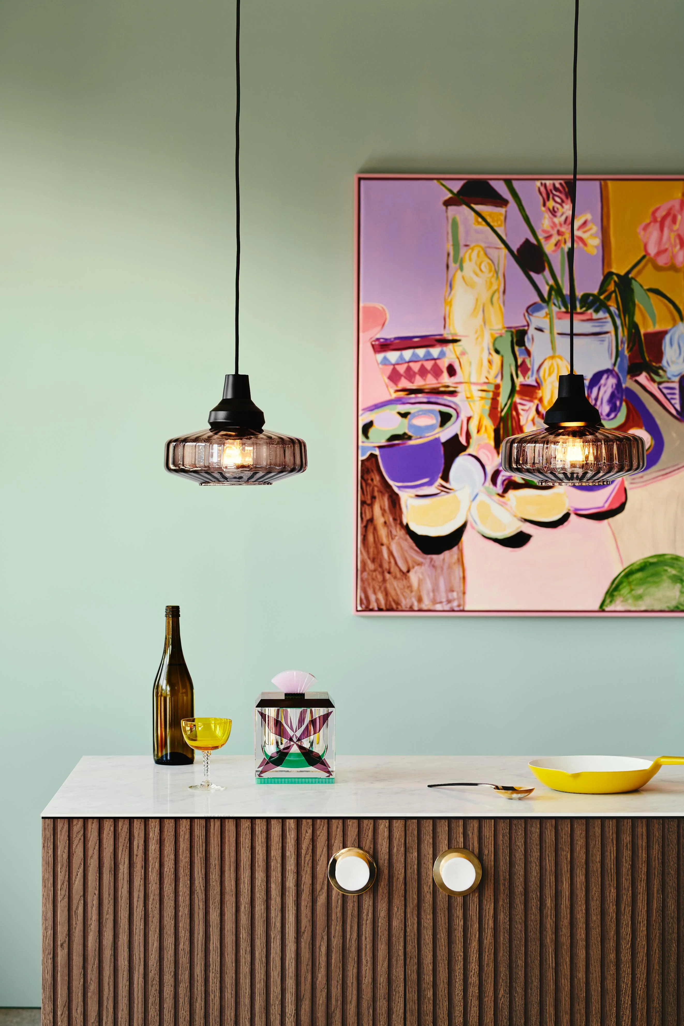Lampa wisząca NEW WAVE OPTIC dymione szkło z czarnym wykończeniem - Image 4